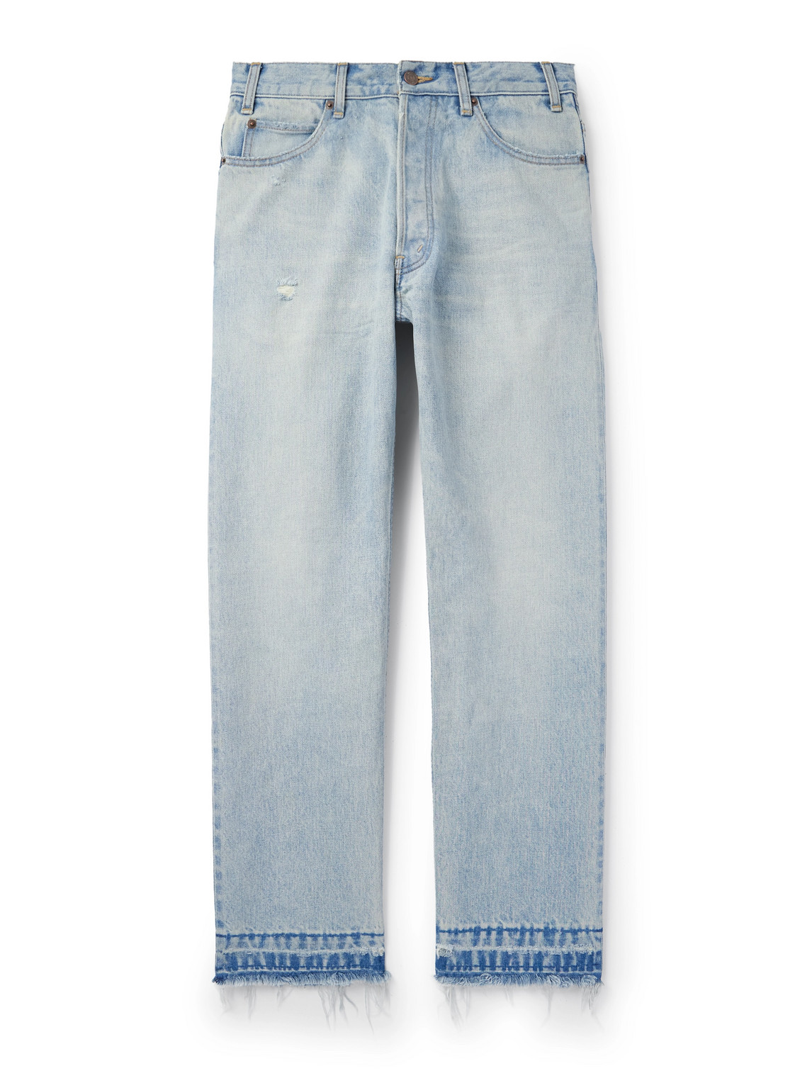 Celine Wesley Straight-leg Distressed Jeans In Blue