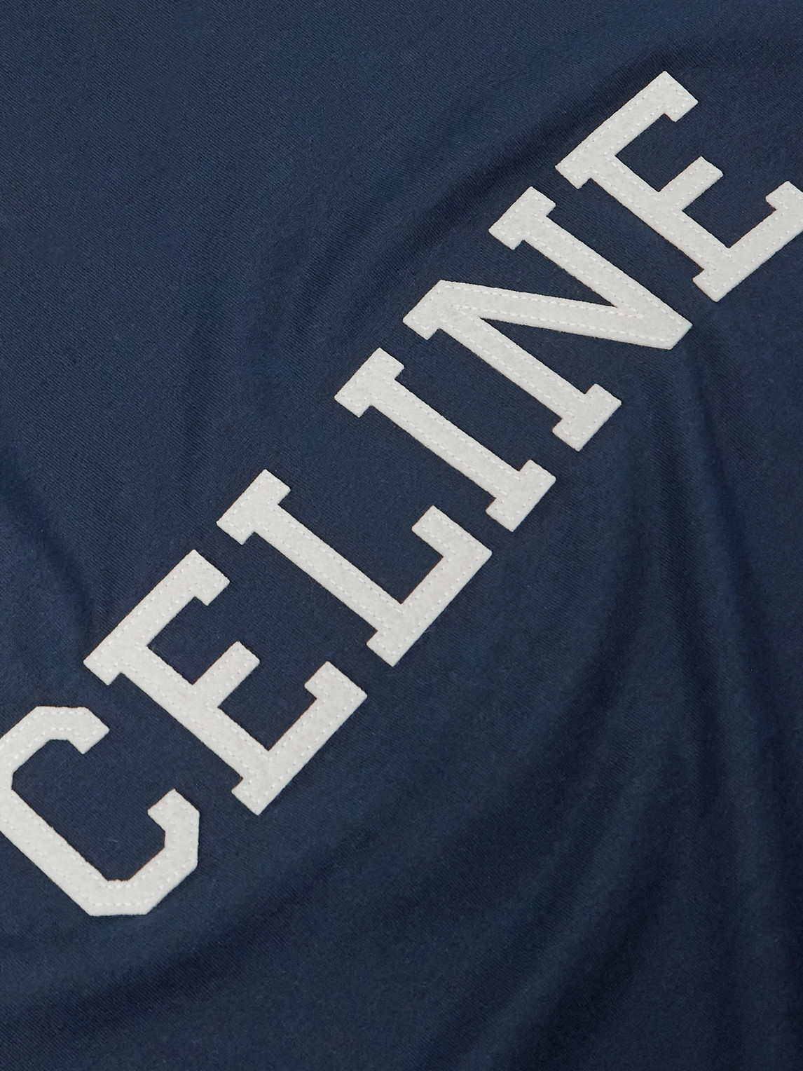 Celine Regular T-shirt In Cotton Jersey In Blue