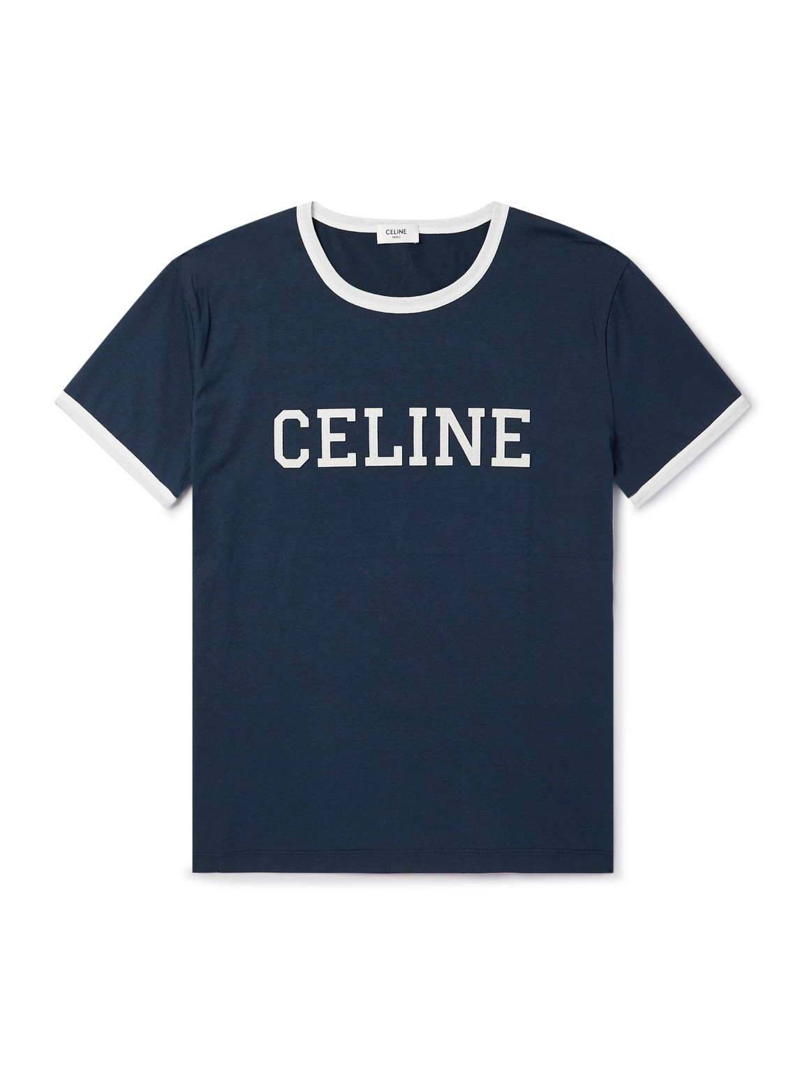 Celine Regular T-shirt In Cotton Jersey In Blue