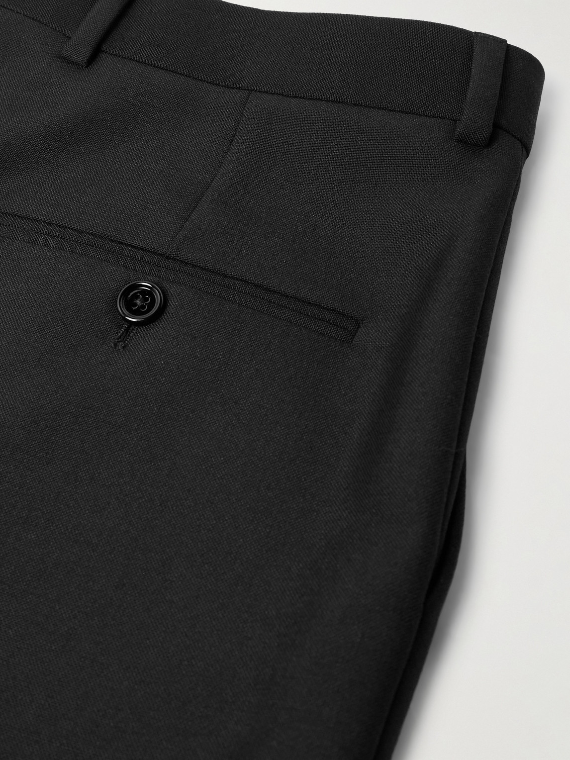 Celine Keith Slim-fit Pleated Wool And Mohair-blend Twill Trousers In Black