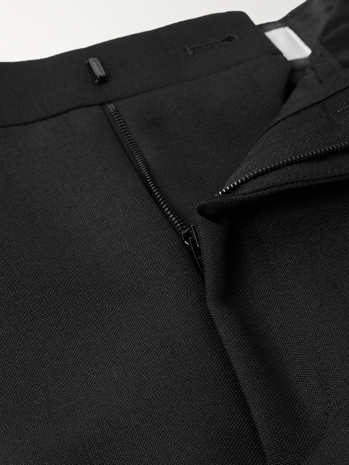 Celine Keith Slim-fit Pleated Wool And Mohair-blend Twill Trousers In Black