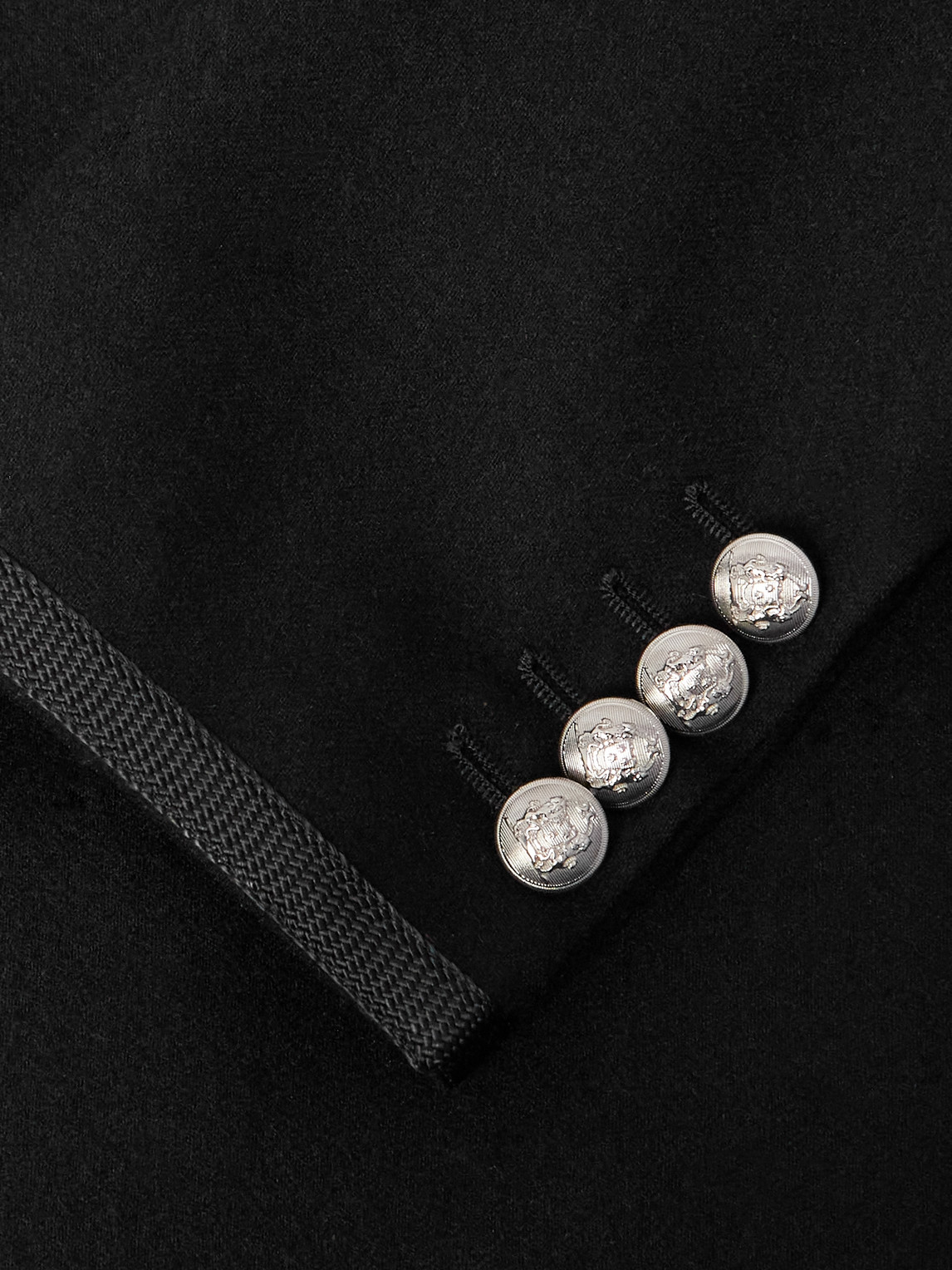 Celine Slim-fit Cropped Webbing-trimmed Cashmere-felt Jacket In Black