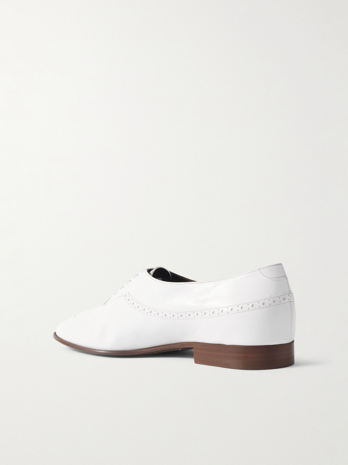 Celine Perforated Leather Oxford Shoes In White