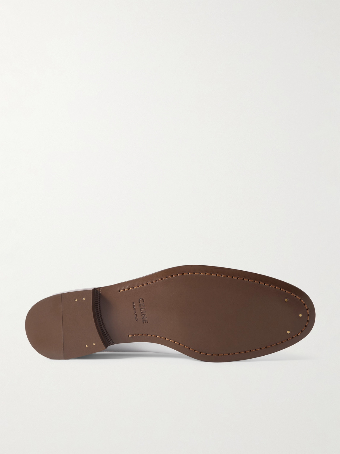 Celine Perforated Leather Oxford Shoes In White