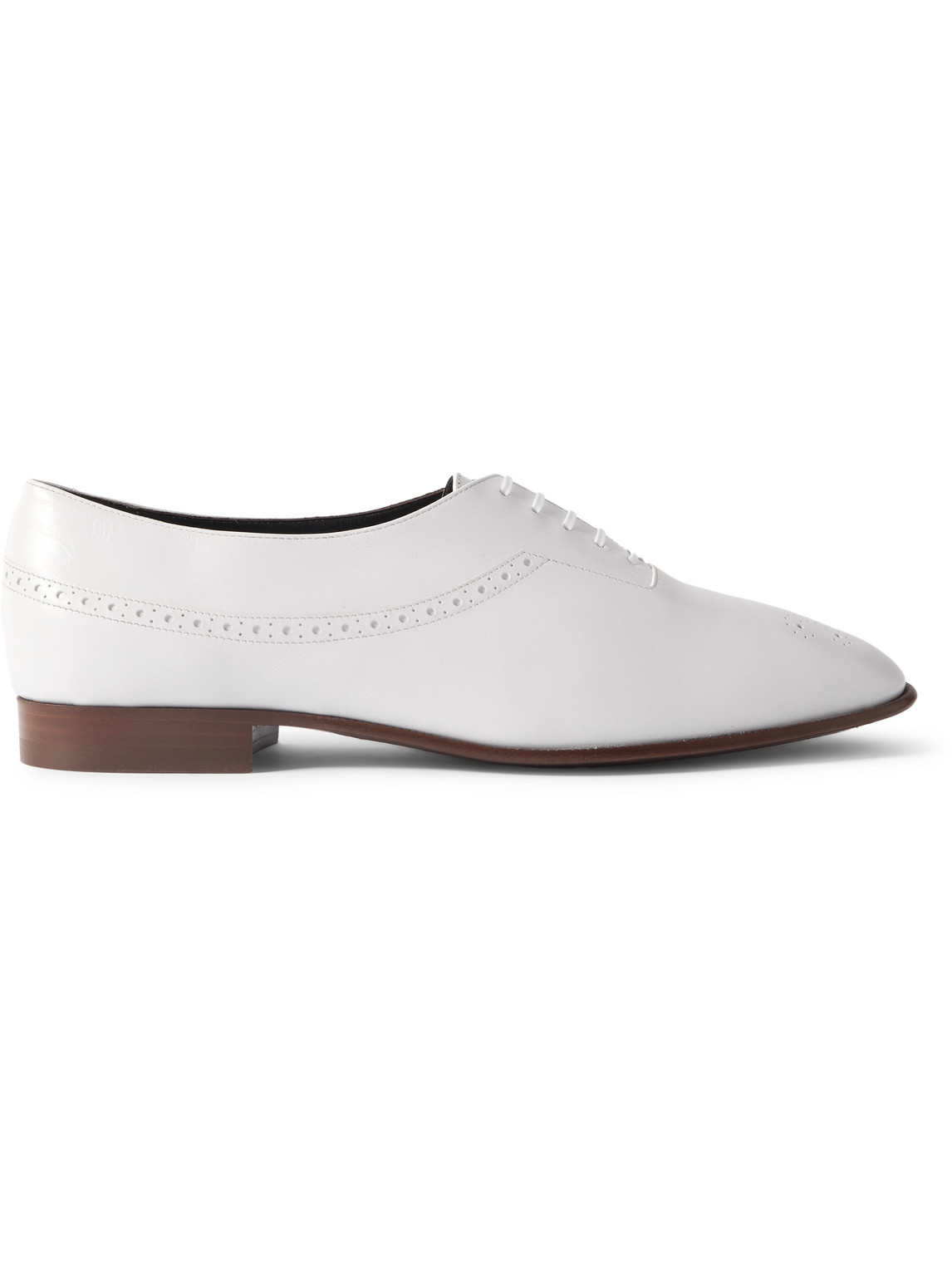 Celine Perforated Leather Oxford Shoes In White