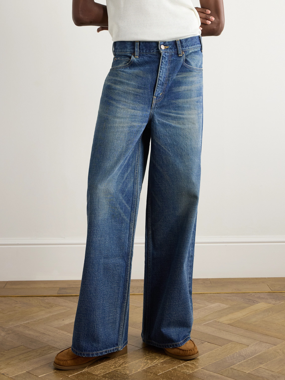 Celine Surf Wide-leg Jeans In Blue