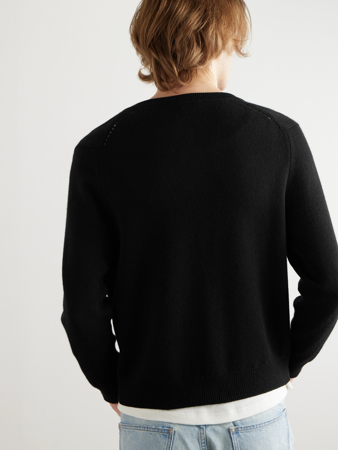 Celine Long-sleeved Cashmere Cardigan In Black