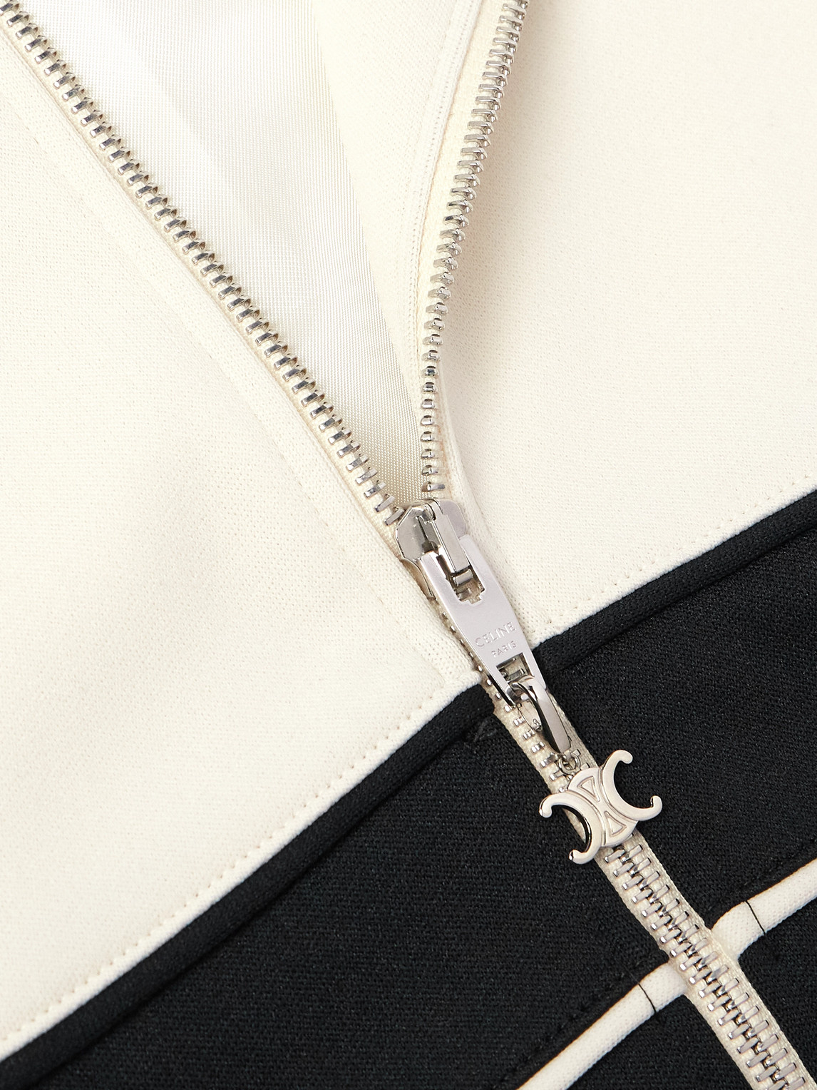 Celine Logo-embroidered Colour-block Jersey Track Jacket In Animal Print