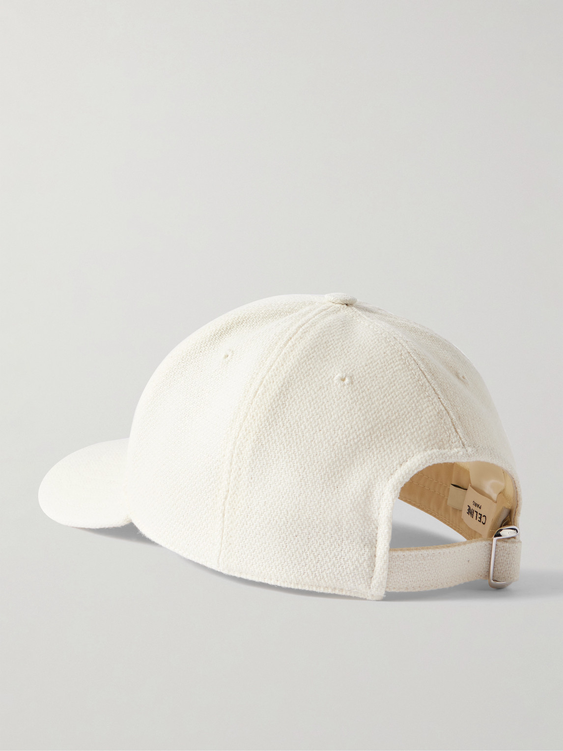 Celine Triomphe Logo-embroidered Wool-blend Baseball Cap In Neutral
