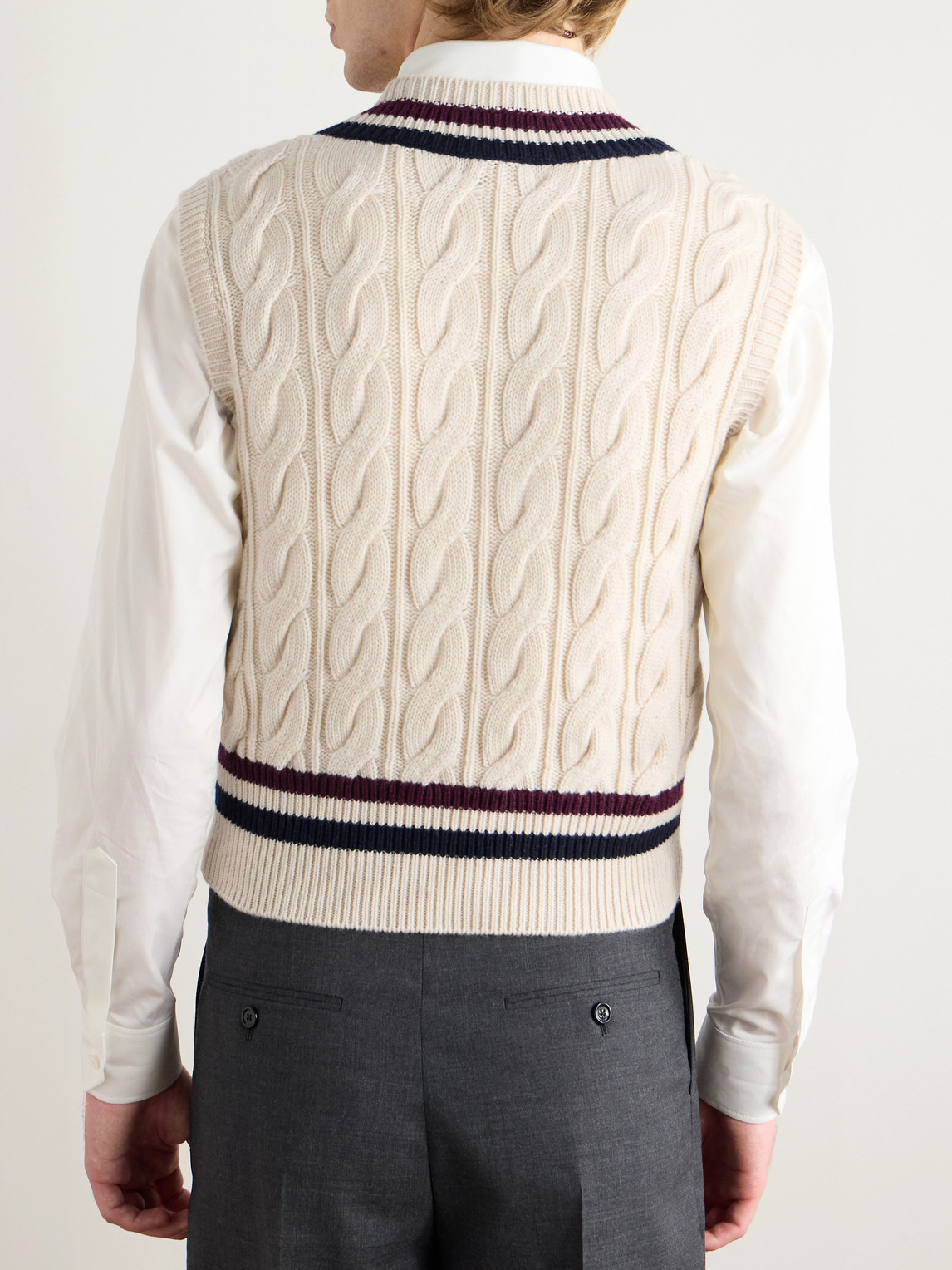 Celine Man Sweater Cream Size M Cashmere In Neutral