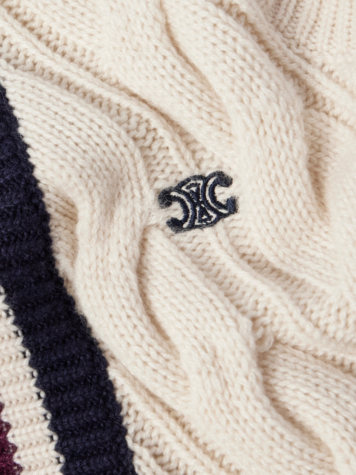 Celine Man Sweater Cream Size M Cashmere In Neutral