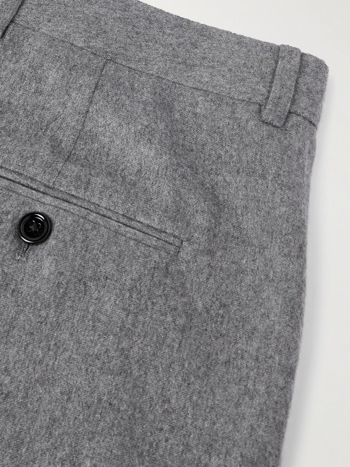Celine Keith Tapered Pleated Cashmere-flannel Trousers In Gray