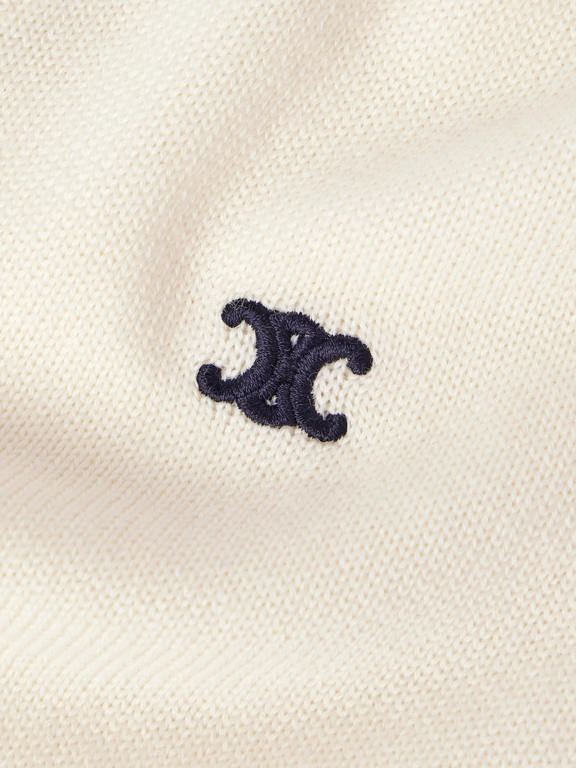 Celine Logo-embroidered Striped Wool Sweater Vest In Neutral
