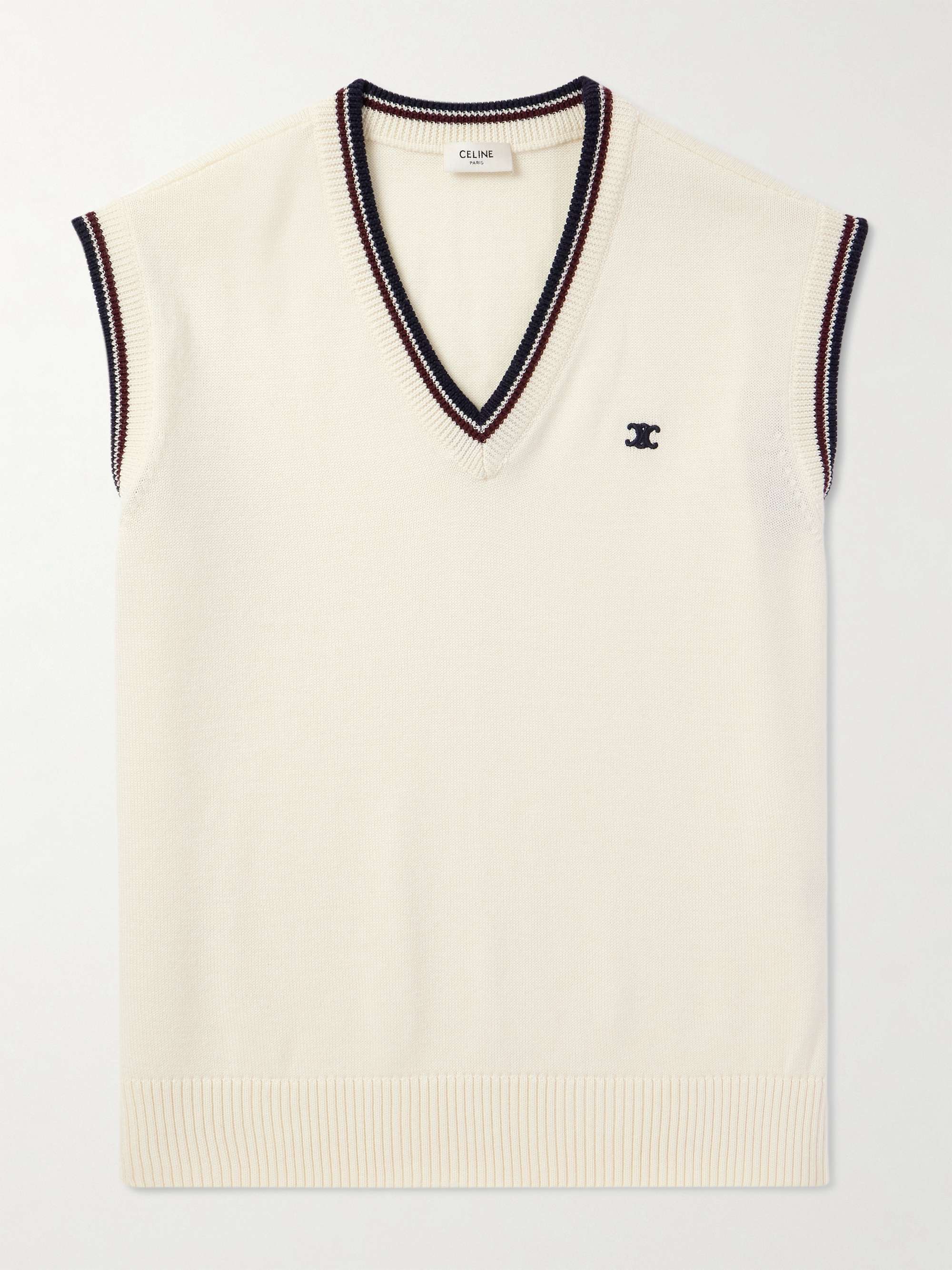 Celine Cream Sweater Vest Celine Cream Sweater Vest
