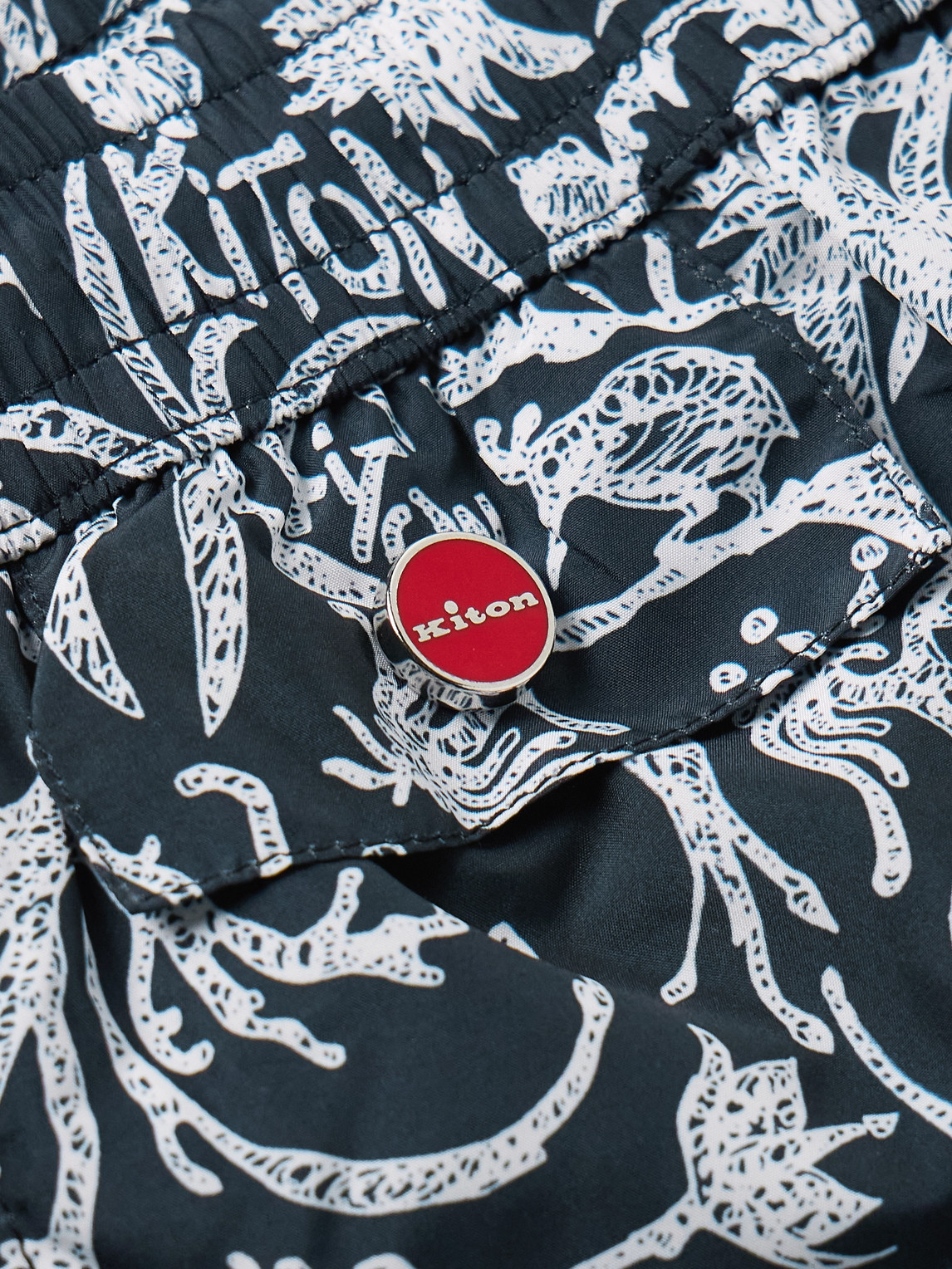 KITON STRAIGHT-LEG MID-LENGTH PRINTED SWIM SHORTS