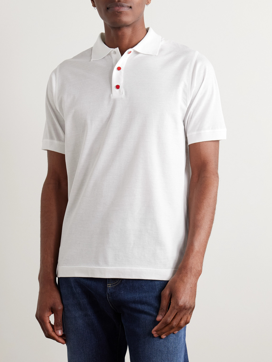 KITON COTTON-PIQUÉ POLO SHIRT 