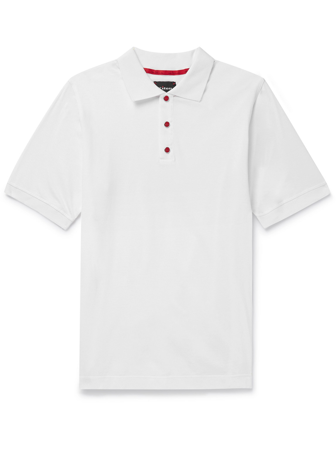 Kiton Cotton-piqué Polo Shirt In White