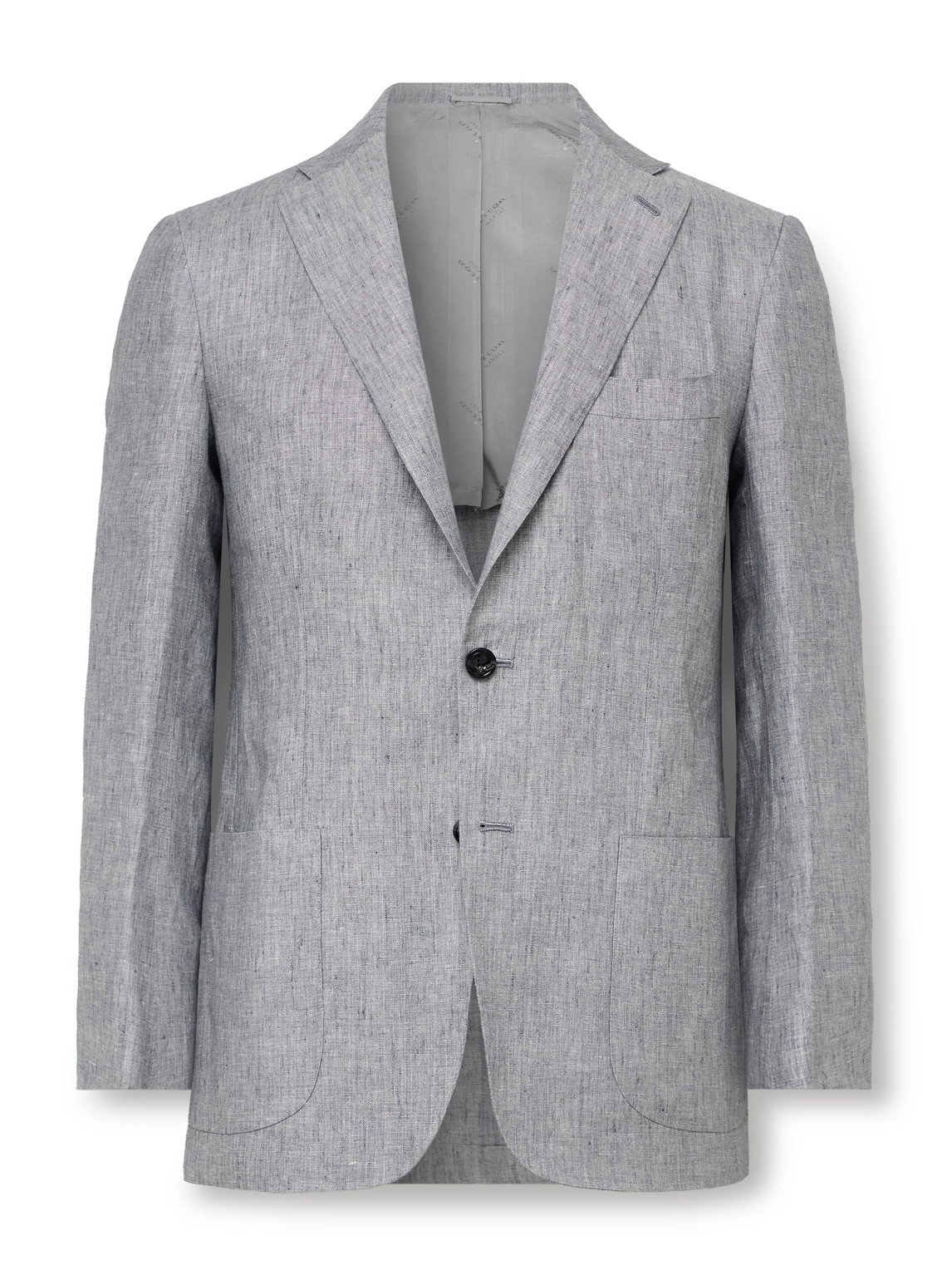 Kiton Linen Blazer In Gray
