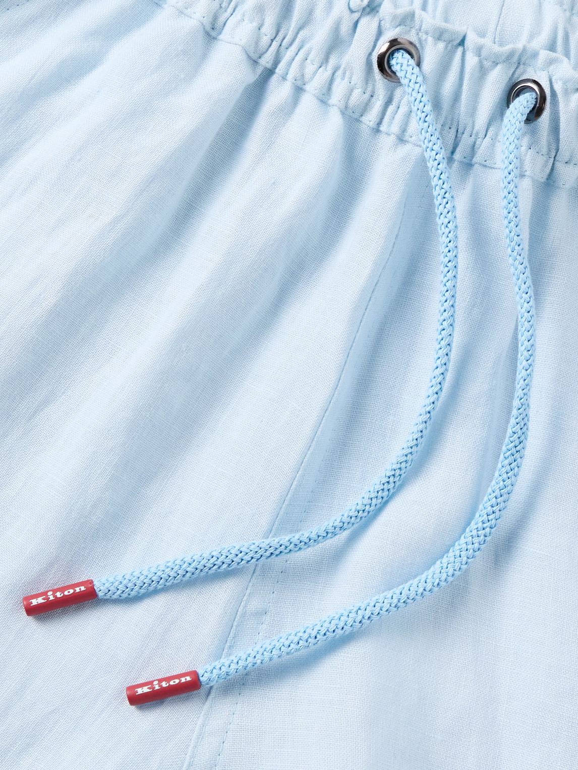 KITON SLIM-FIT LINEN DRAWSTRING SHORTS 