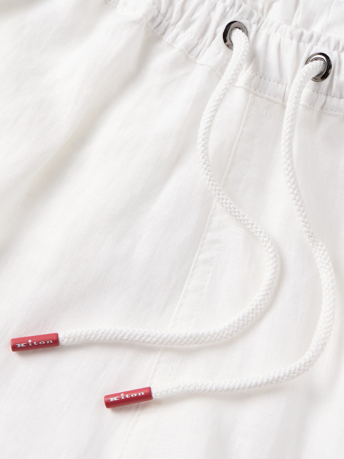 KITON SLIM-FIT LINEN DRAWSTRING SHORTS