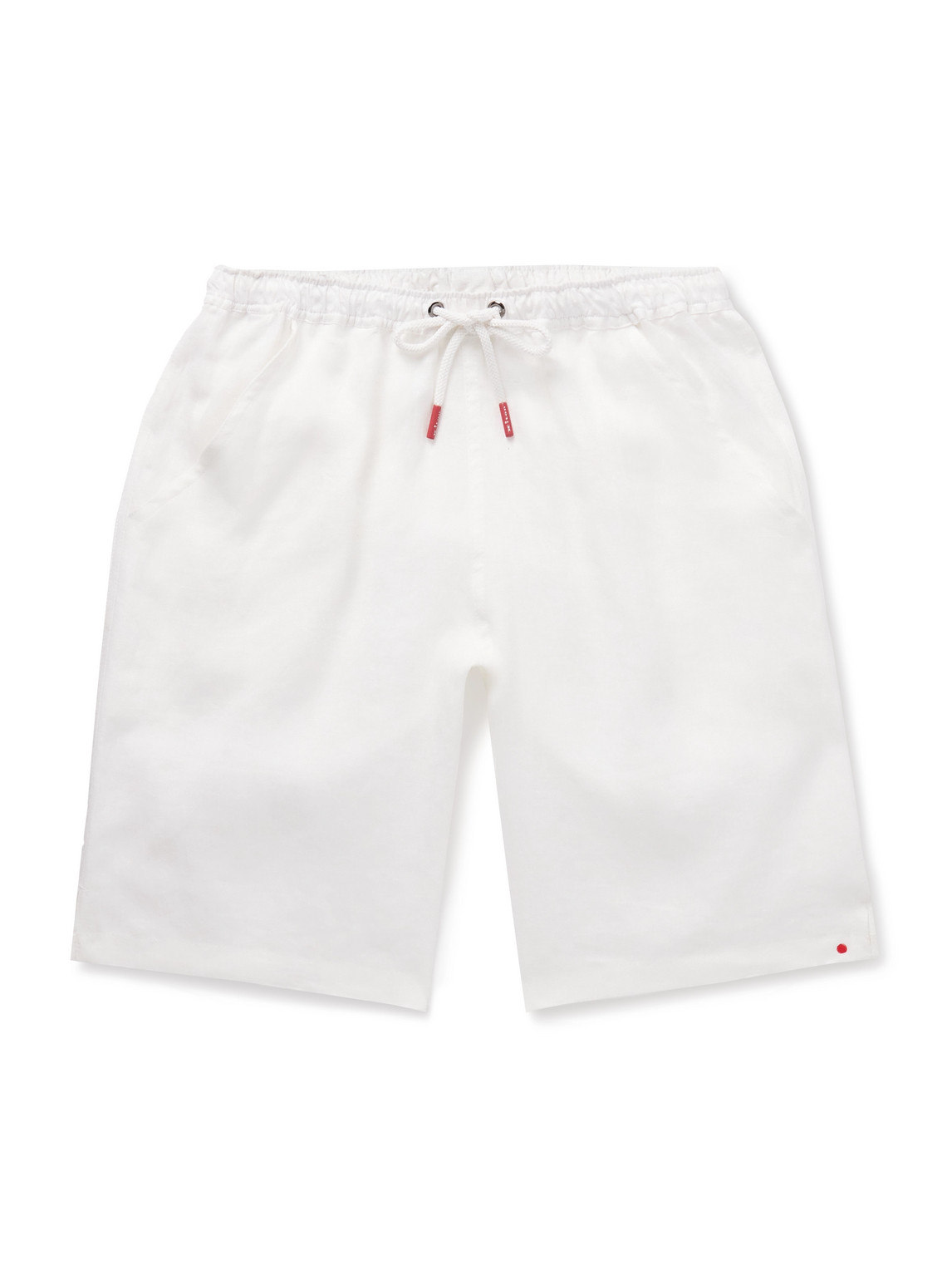 Kiton Slim-fit Linen Drawstring Shorts In White