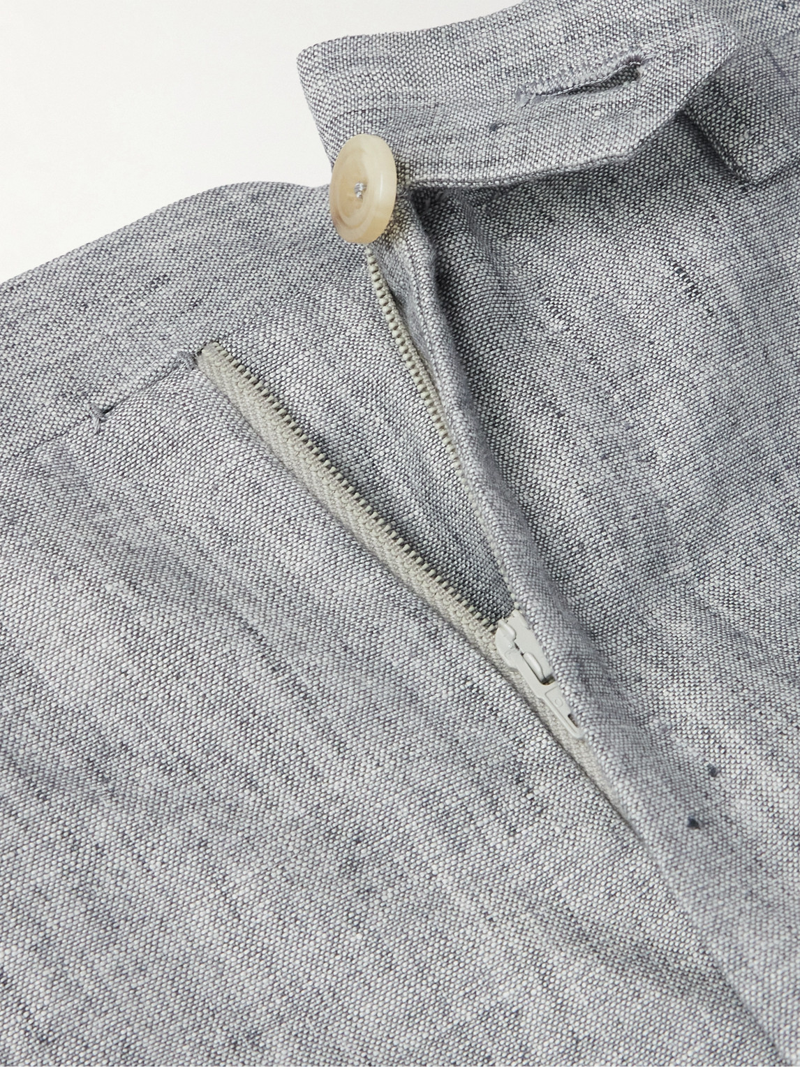 Shop Kiton Straight-leg Linen Trousers In Gray