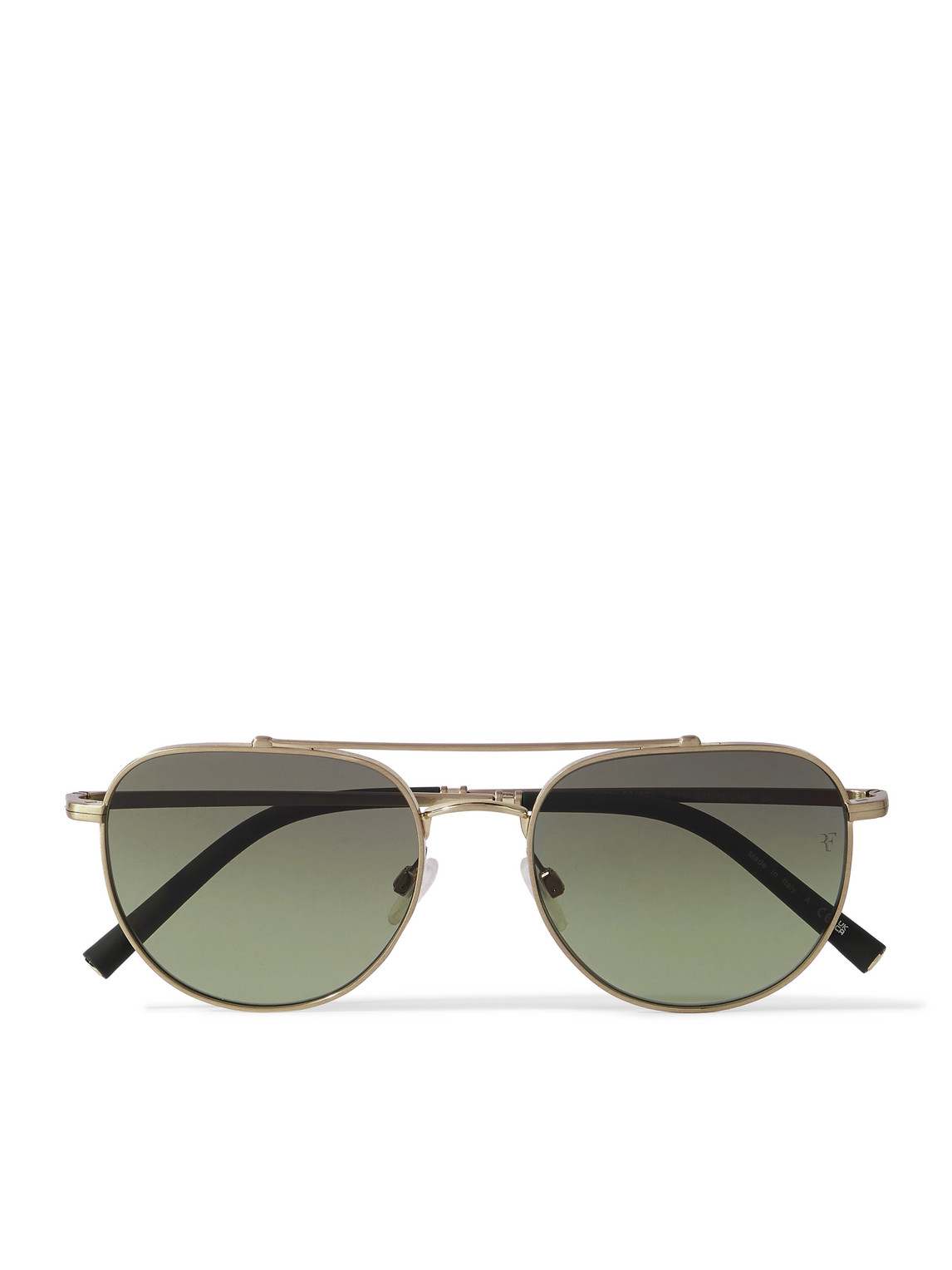 Oliver Peoples Roger Federer R-10 Aviator-Style Brushed Gold-Tone Sunglasses - Men