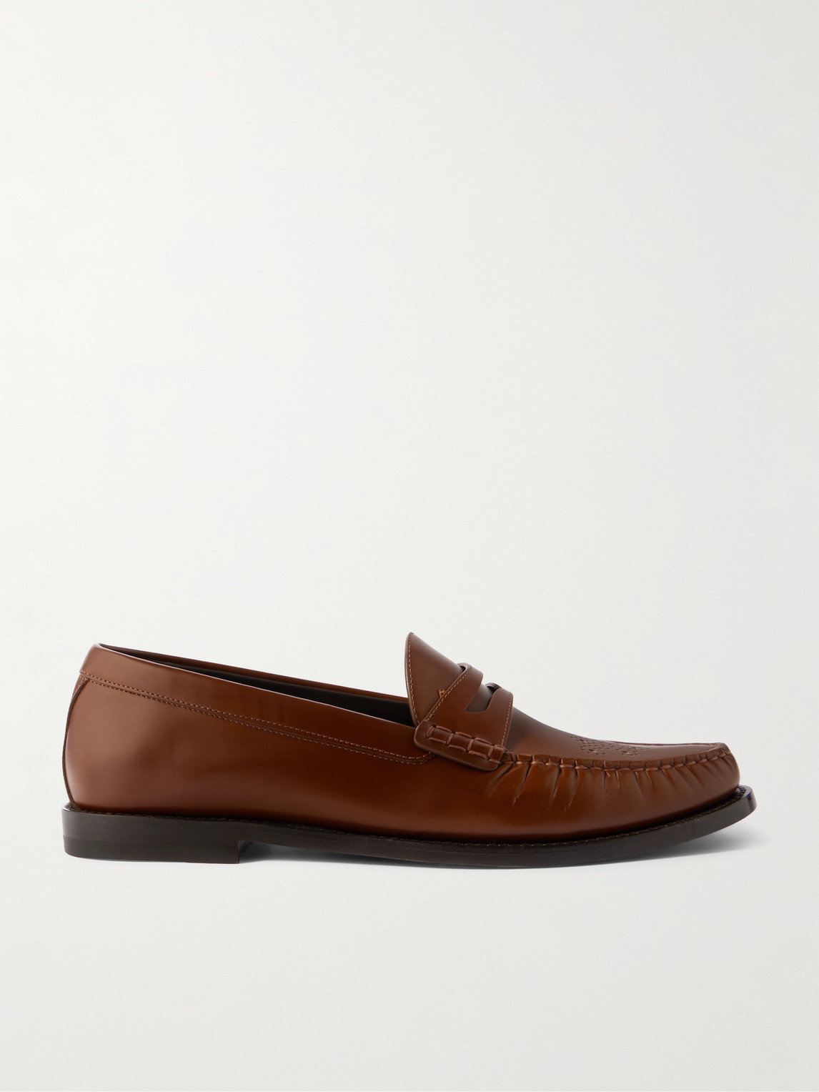 Polished-Leather Penny Loafers