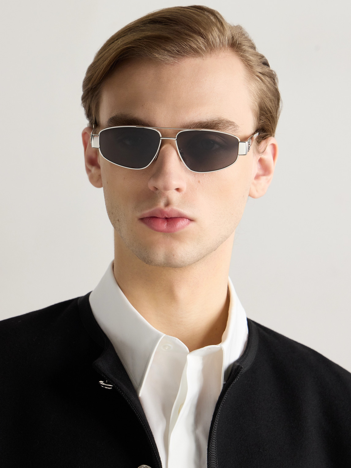 Aviator-Style Silver-Tone Sunglasses — 2