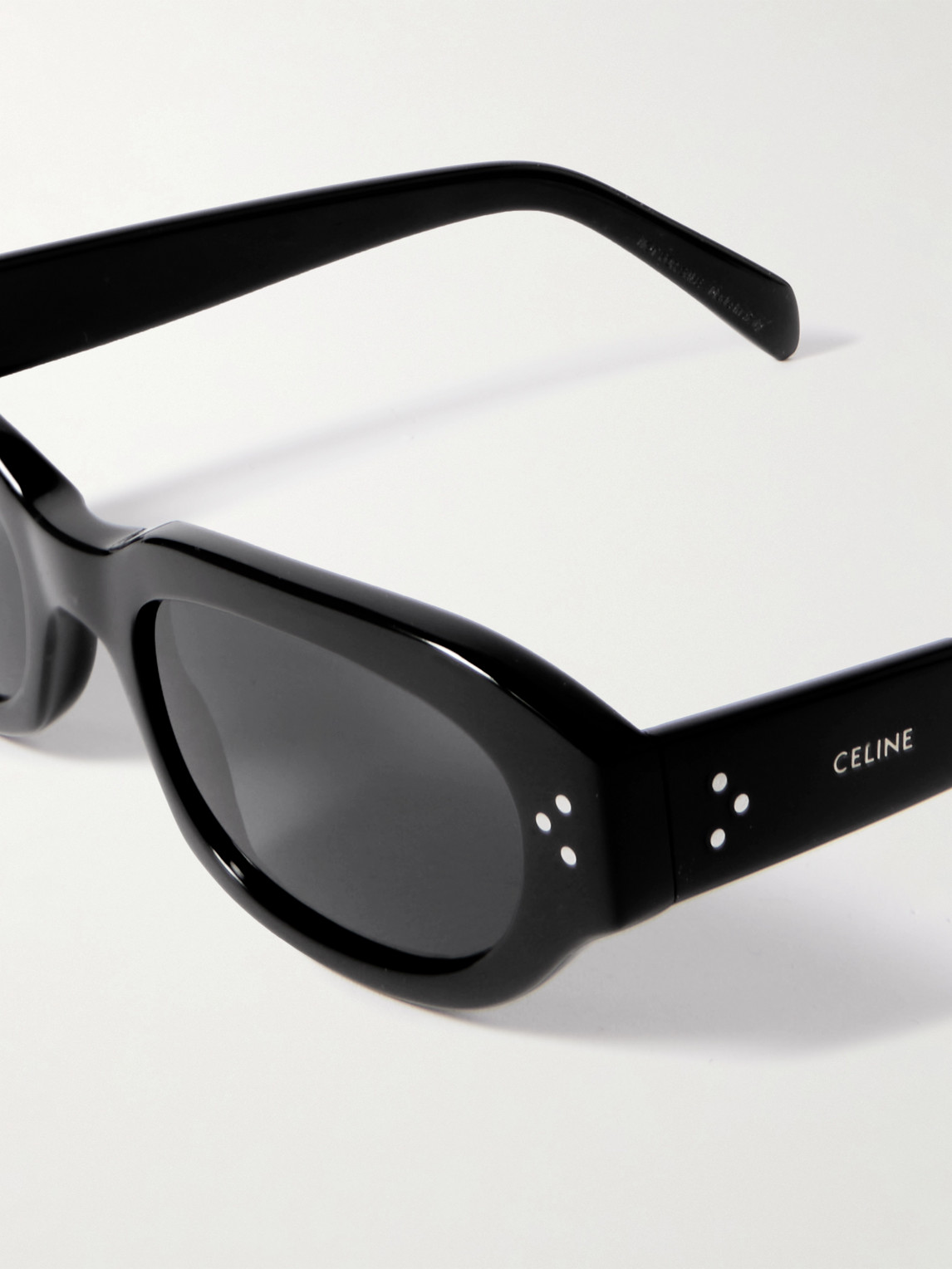 Celine Oval-frame Acetate Sunglasses In Black