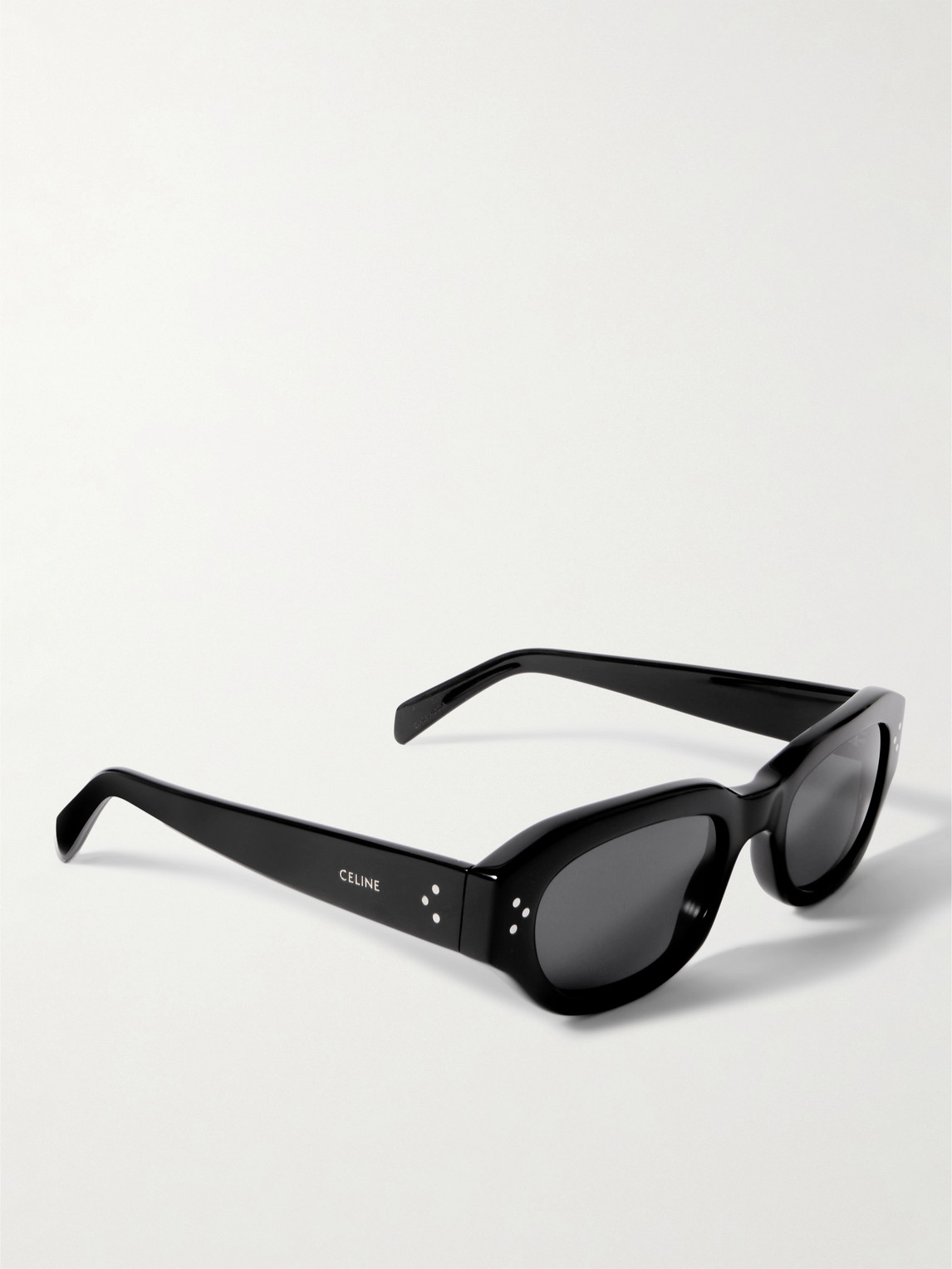 Celine Oval-frame Acetate Sunglasses In Black