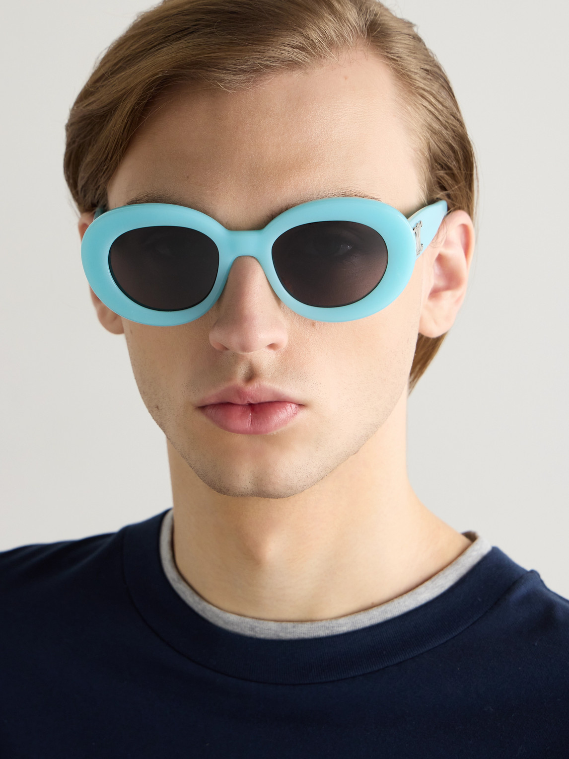 Oval-Frame Acetate Sunglasses — 2