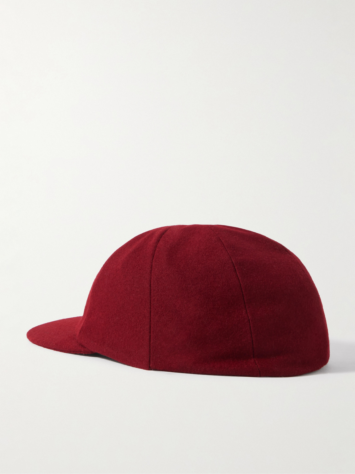 Celine Logo-embellished Wool-flannel Baseball Cap In Red