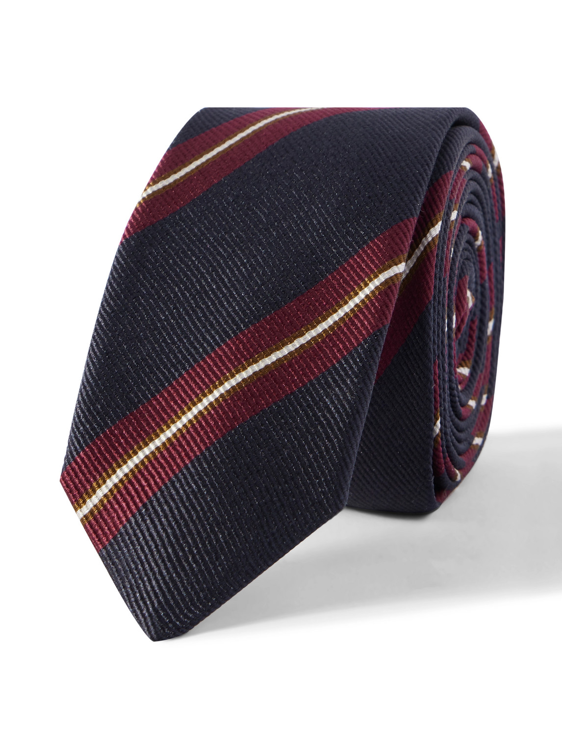 Celine 5cm Striped Silk-twill Tie In Blue