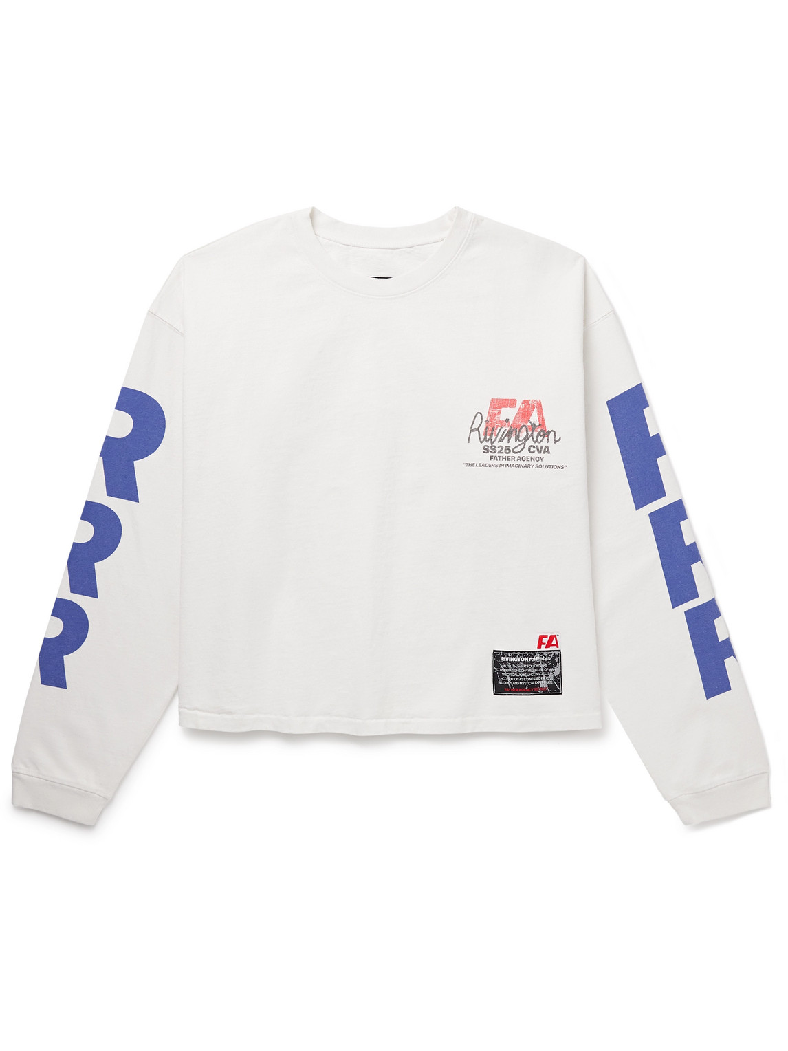 Rrr123 Fa.co Cropped Logo-print Cotton-jersey T-shirt In White