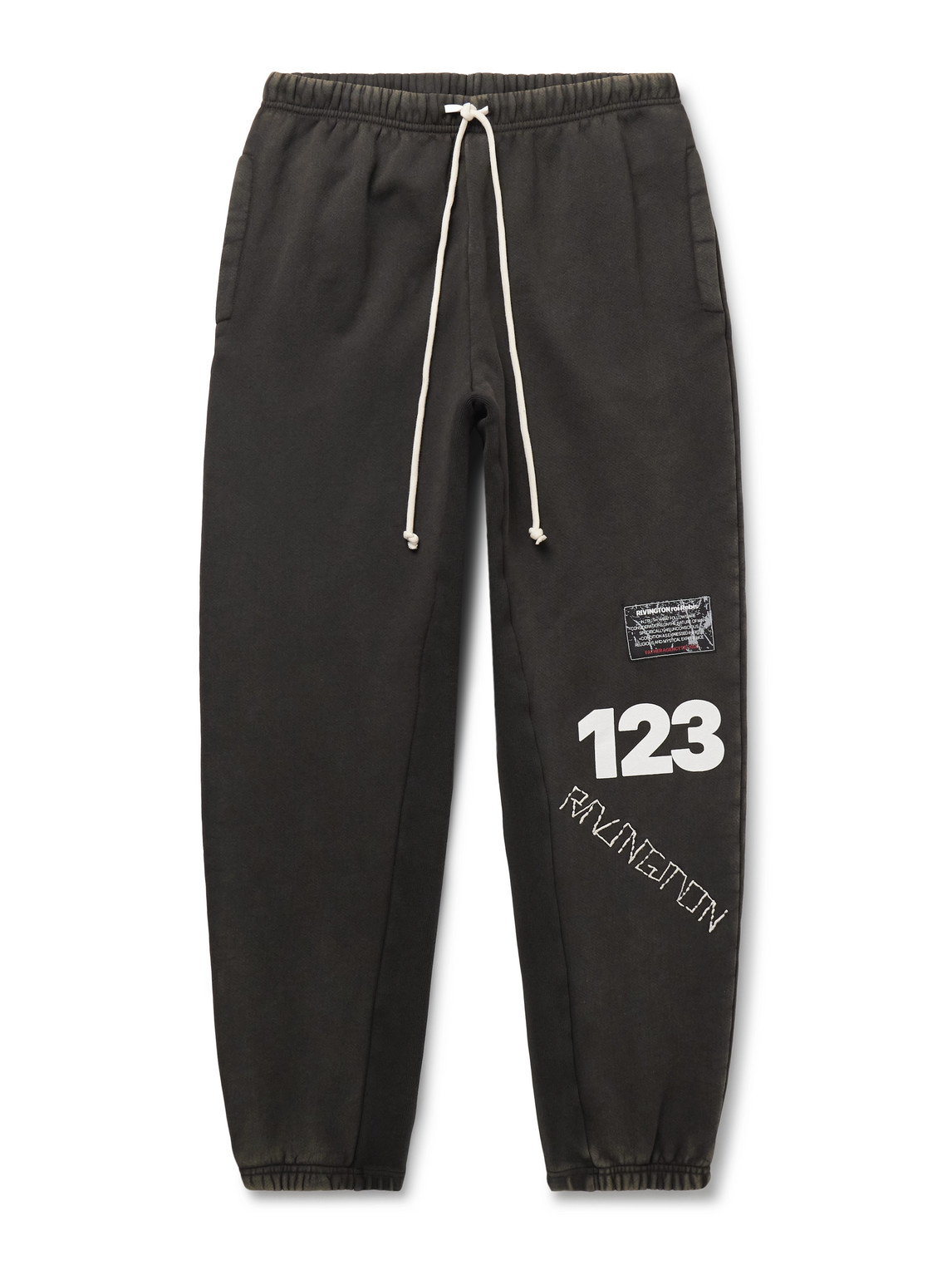 Rrr123 Cva Tapered Logo-print Embroidered Cotton-jersey Sweatpants In Black