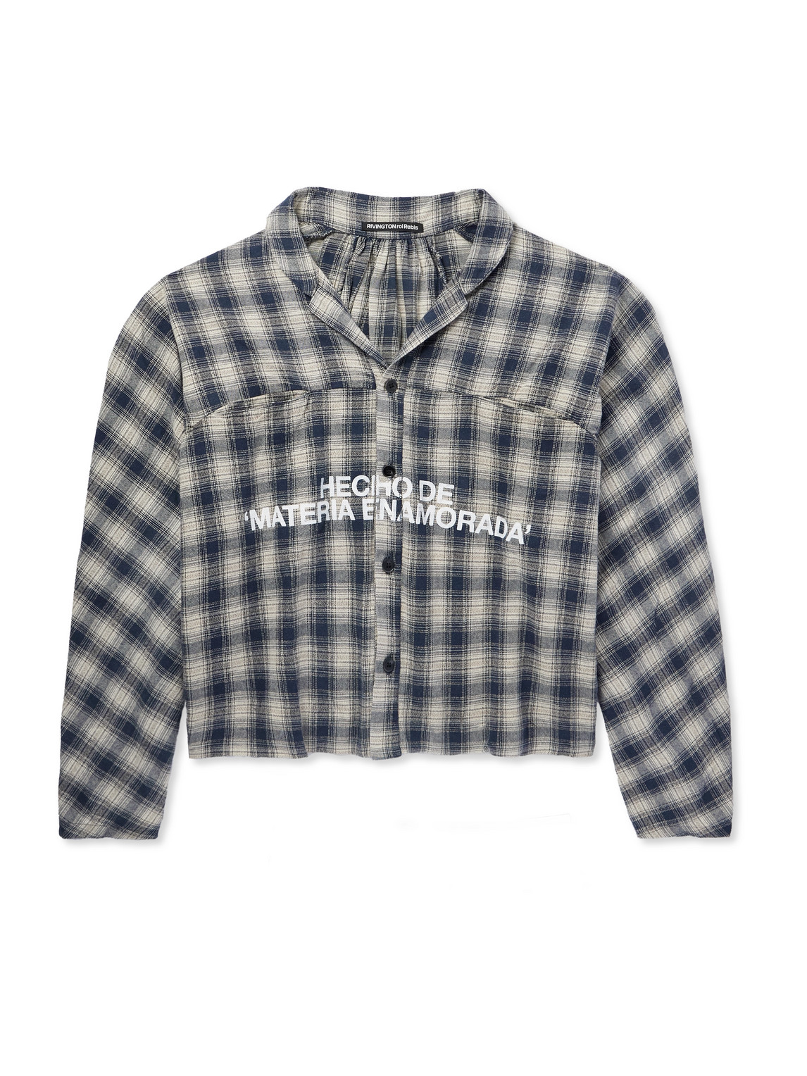 Materia Nazarene Oversized Printed Checked Cotton-Flannel Shirt