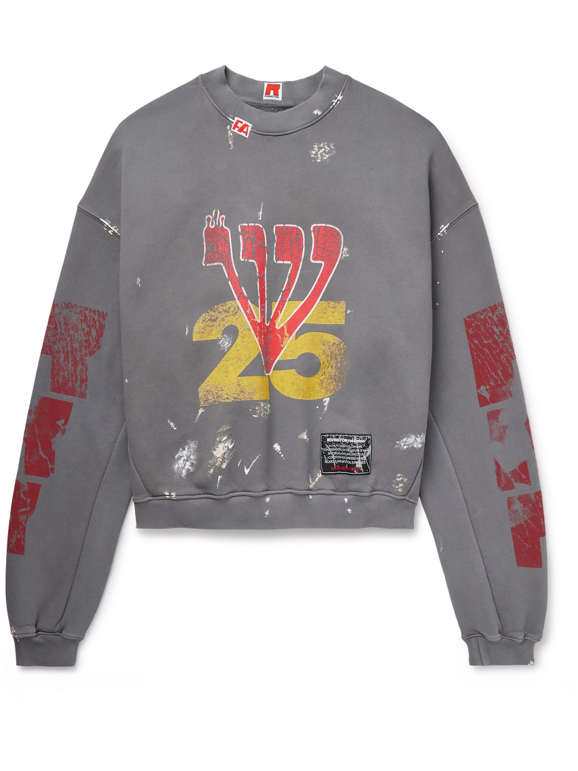 Love Stuff Paint-Splattered Printed Cotton-Jersey Sweatshirt