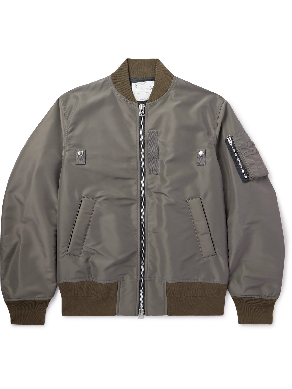 Padded Nylon-Twill Bomber Jacket