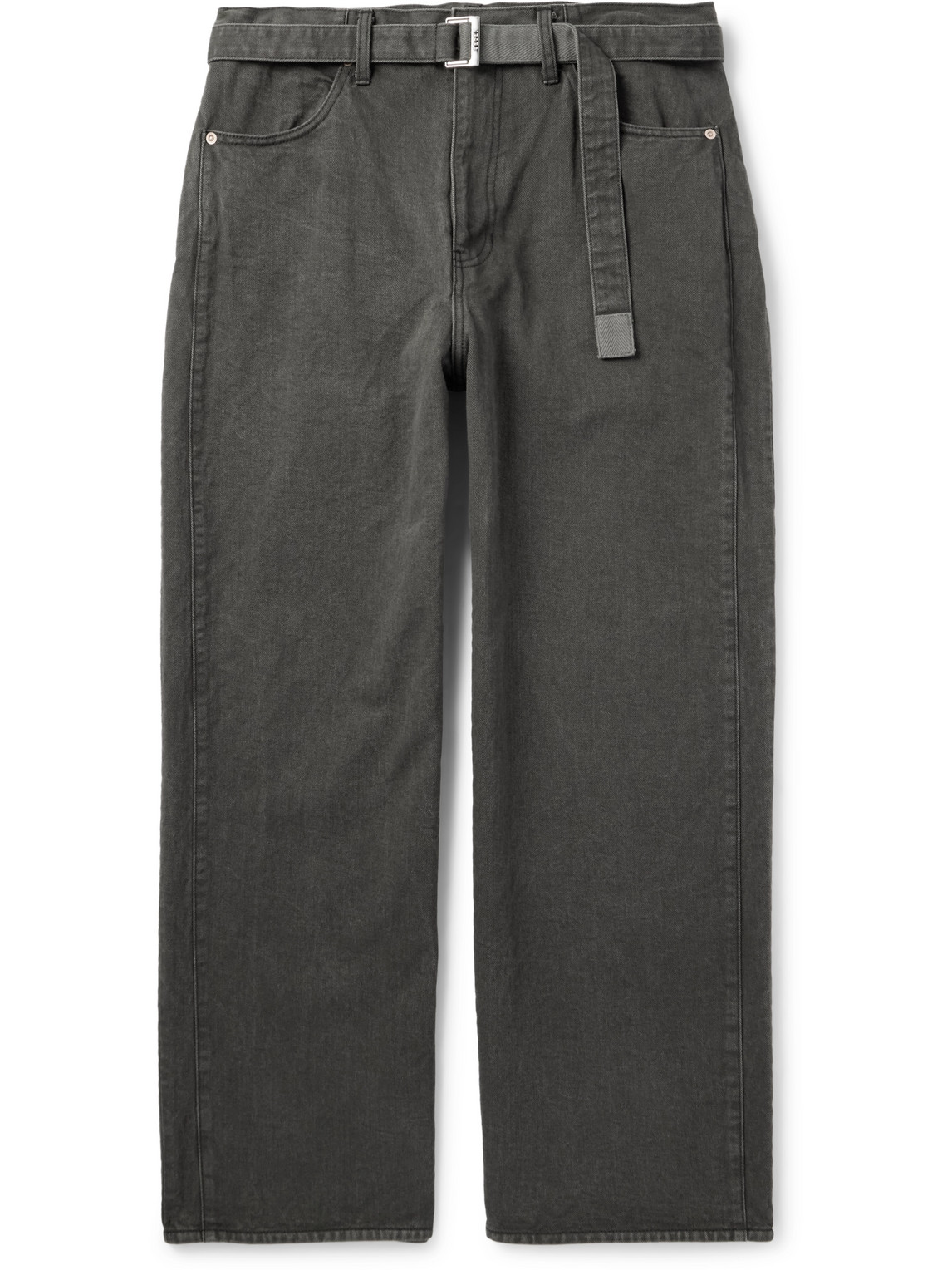 Wide-Leg Belted Jeans