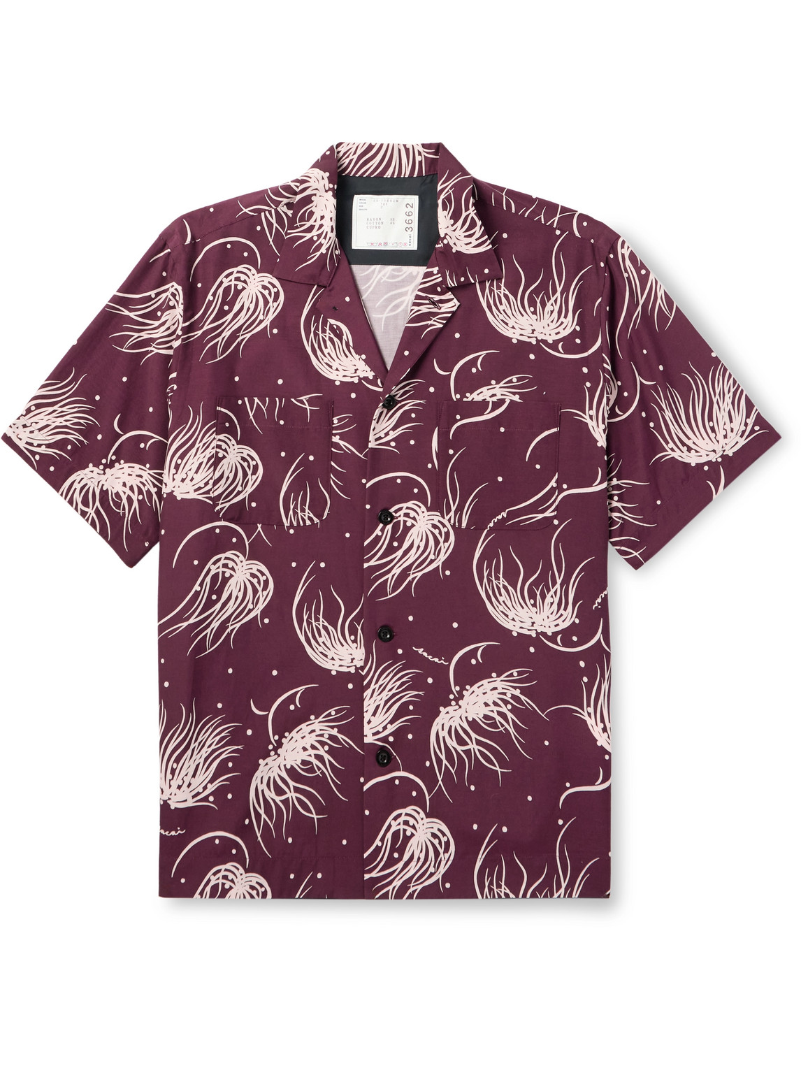 Sacai Camp-Collar Floral-Print Poplin Shirt - Men