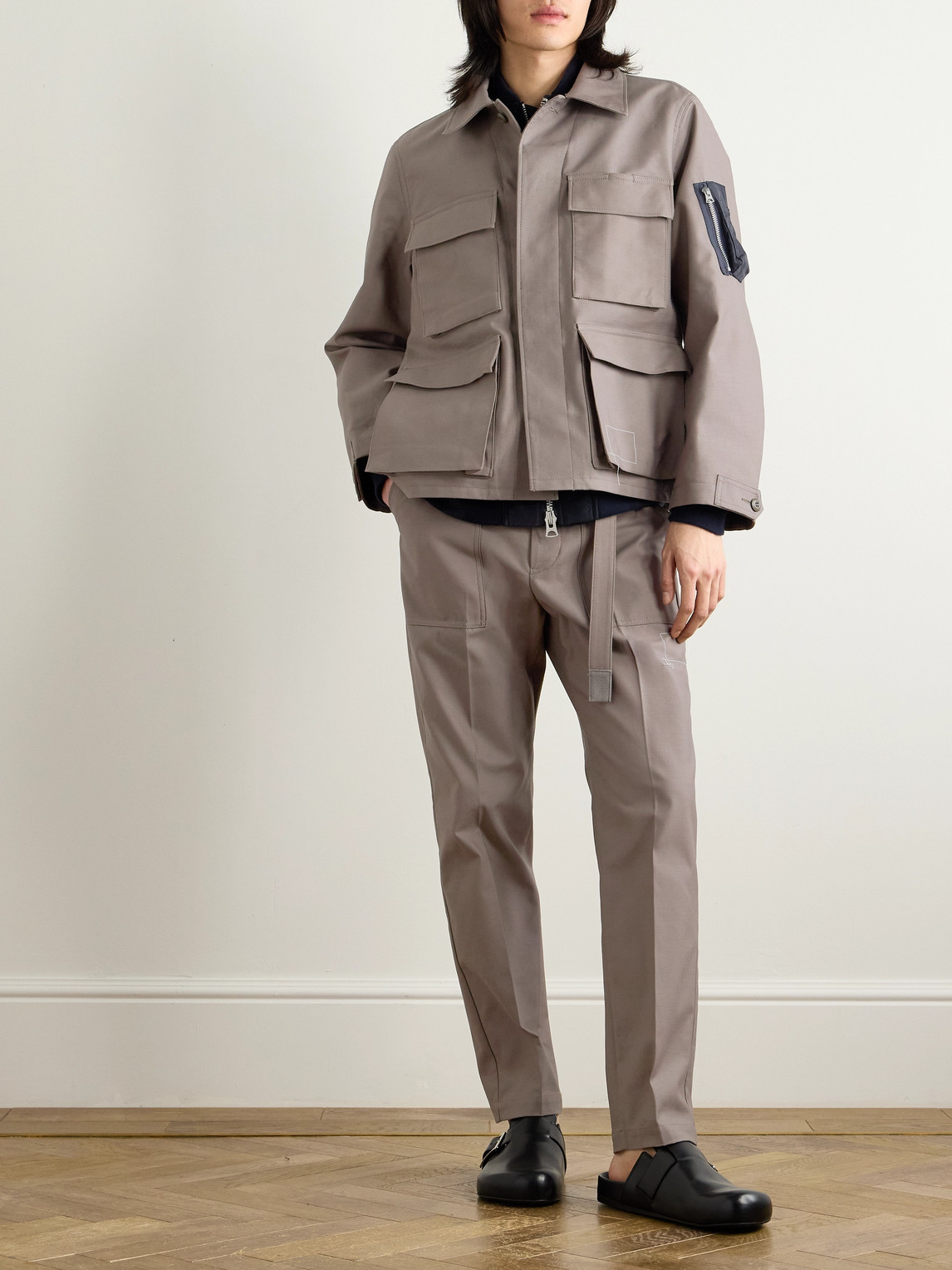 Sacai - WTAPS Nylon-Trimmed Cotton-Canvas Jacket - Curated Menswear