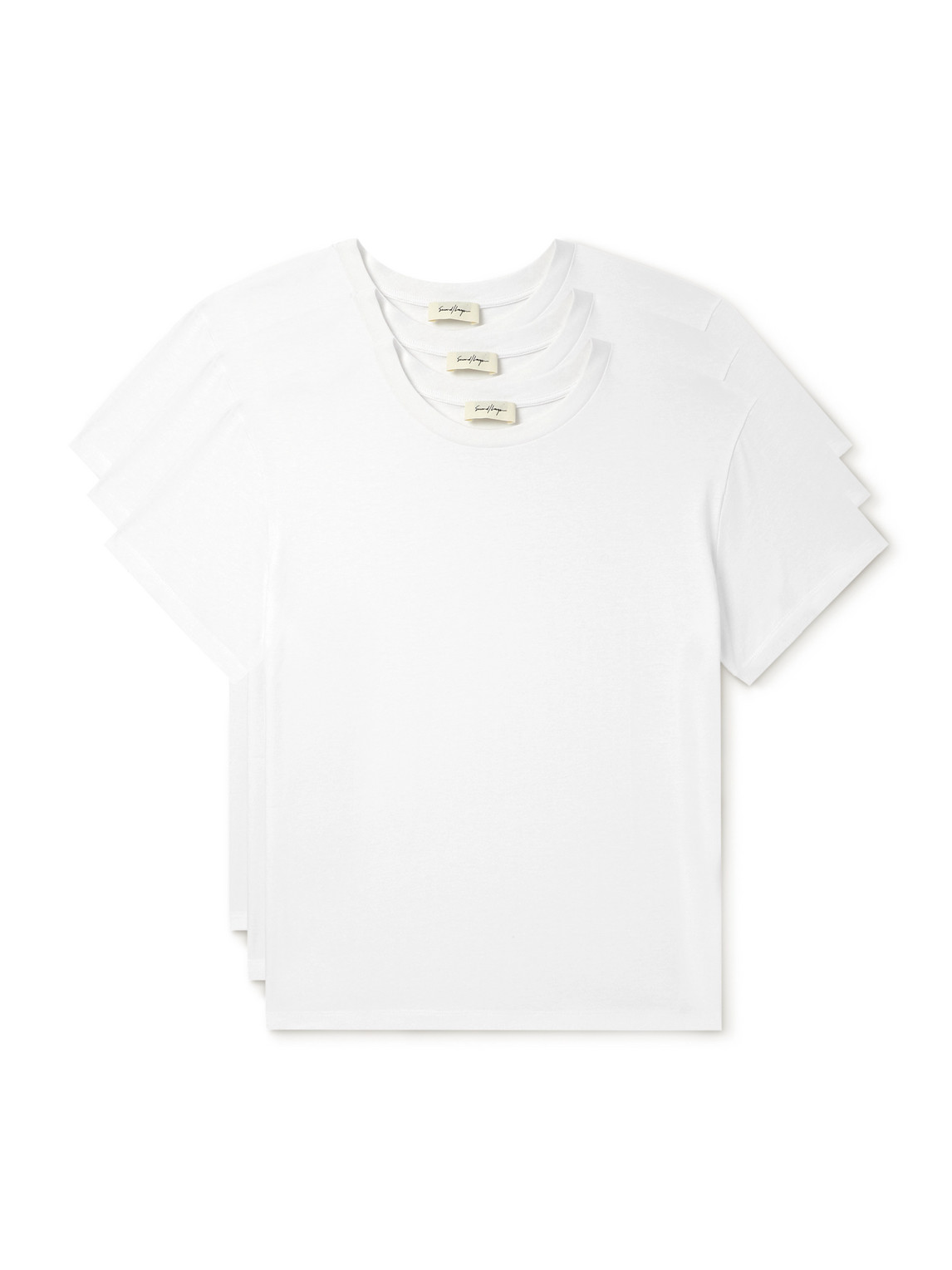 Second / Layer Three-pack Slim-fit Cotton-jersey T-shirt In White