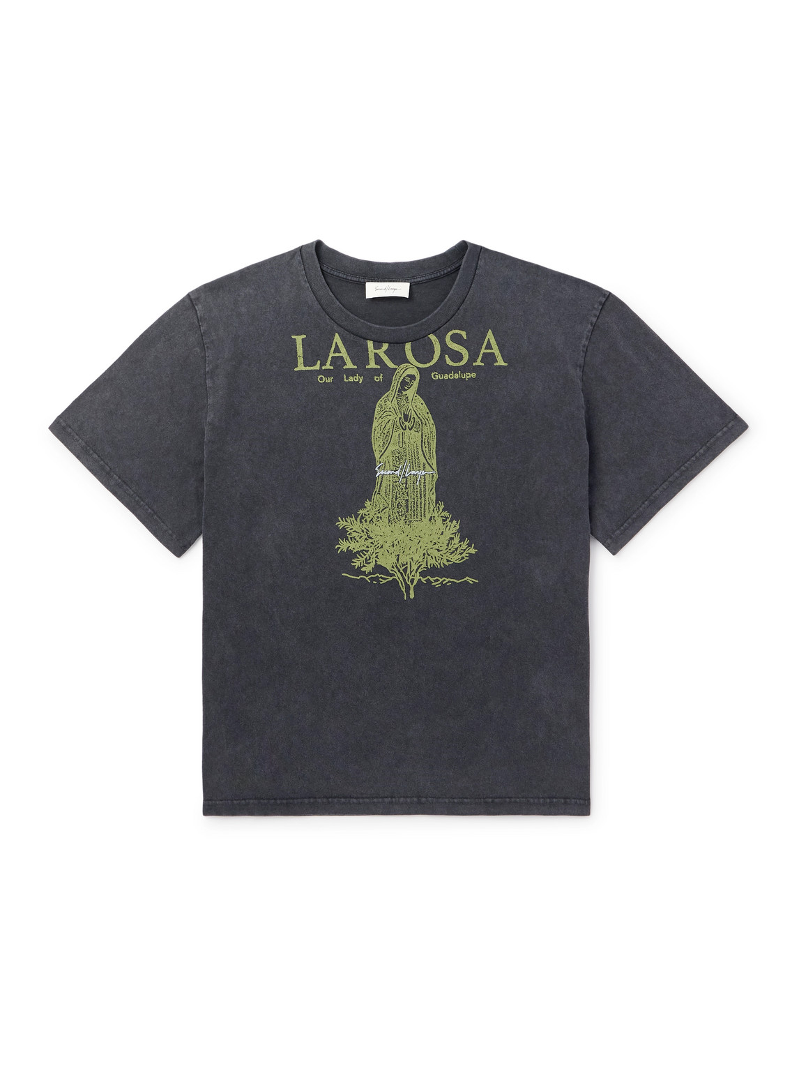 Second / Layer La Rosa Baby Slim-fit Printed Organic Cotton-jersey T-shirt In Black