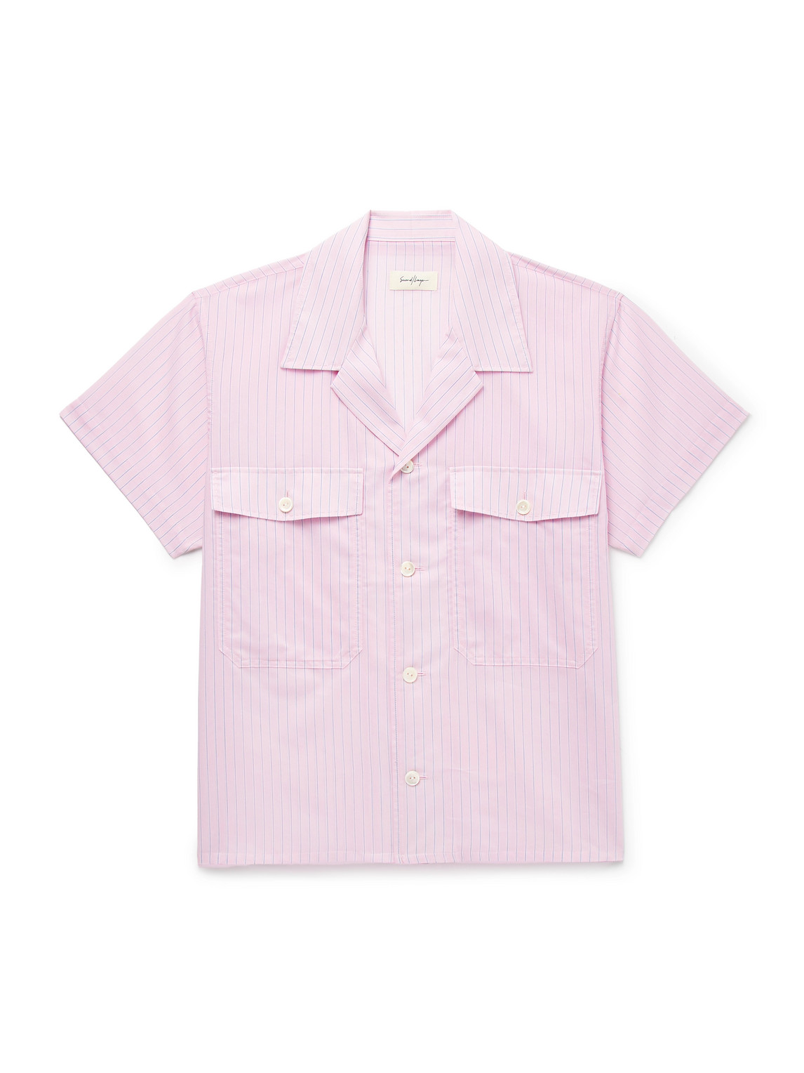 Second / Layer Camp-collar Striped Voile Shirt