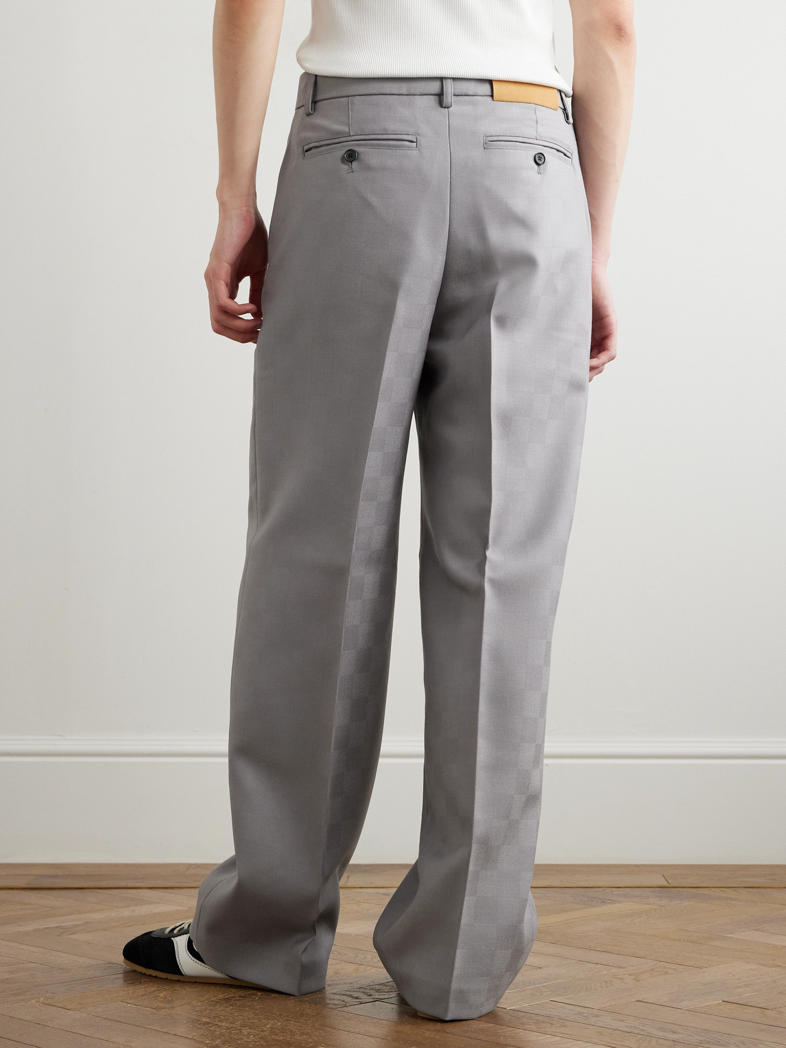 SECOND / LAYER PRIMO STRAIGHT-LEG CHECKED WOOL TROUSERS