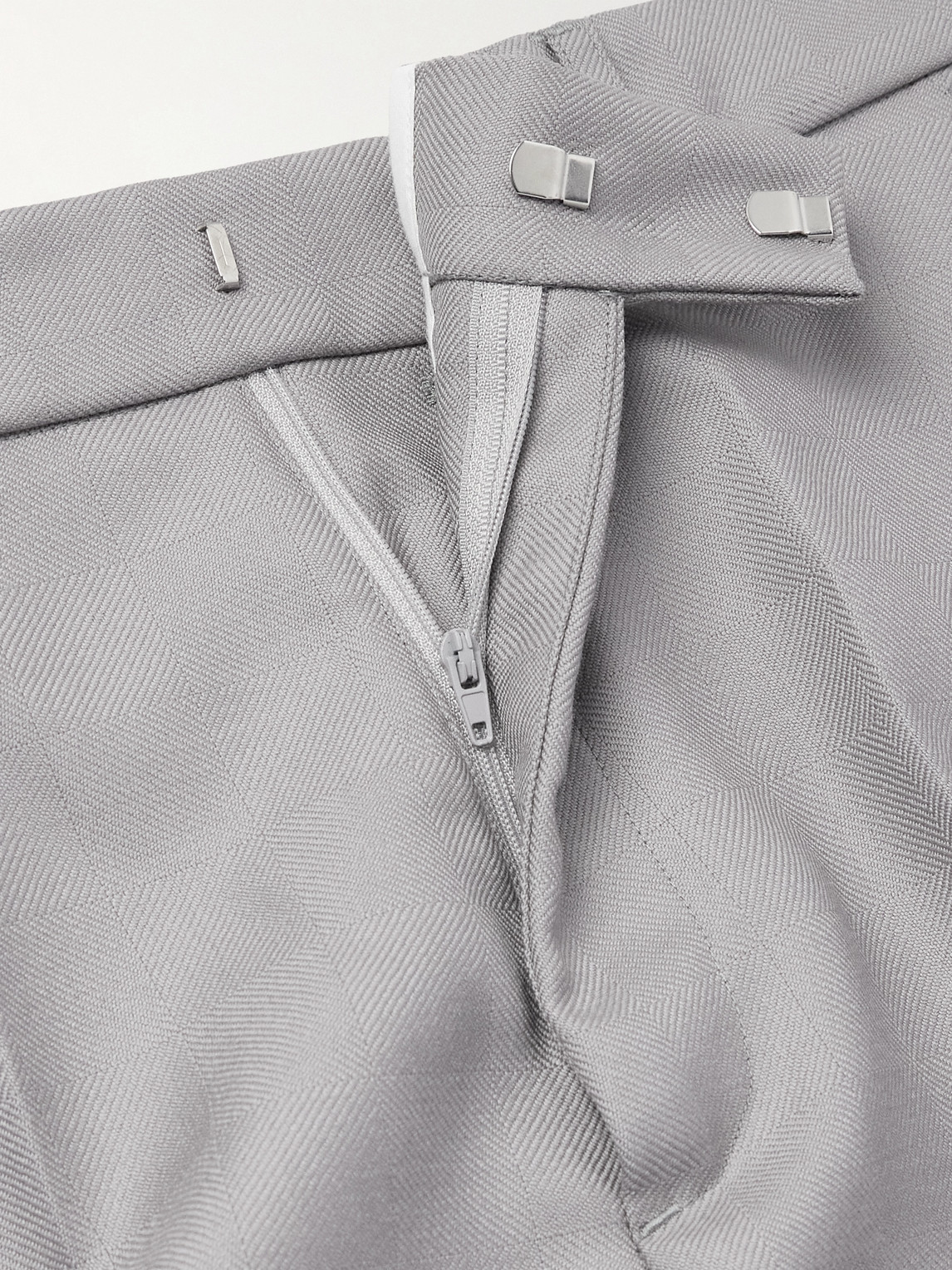 SECOND / LAYER PRIMO STRAIGHT-LEG CHECKED WOOL TROUSERS
