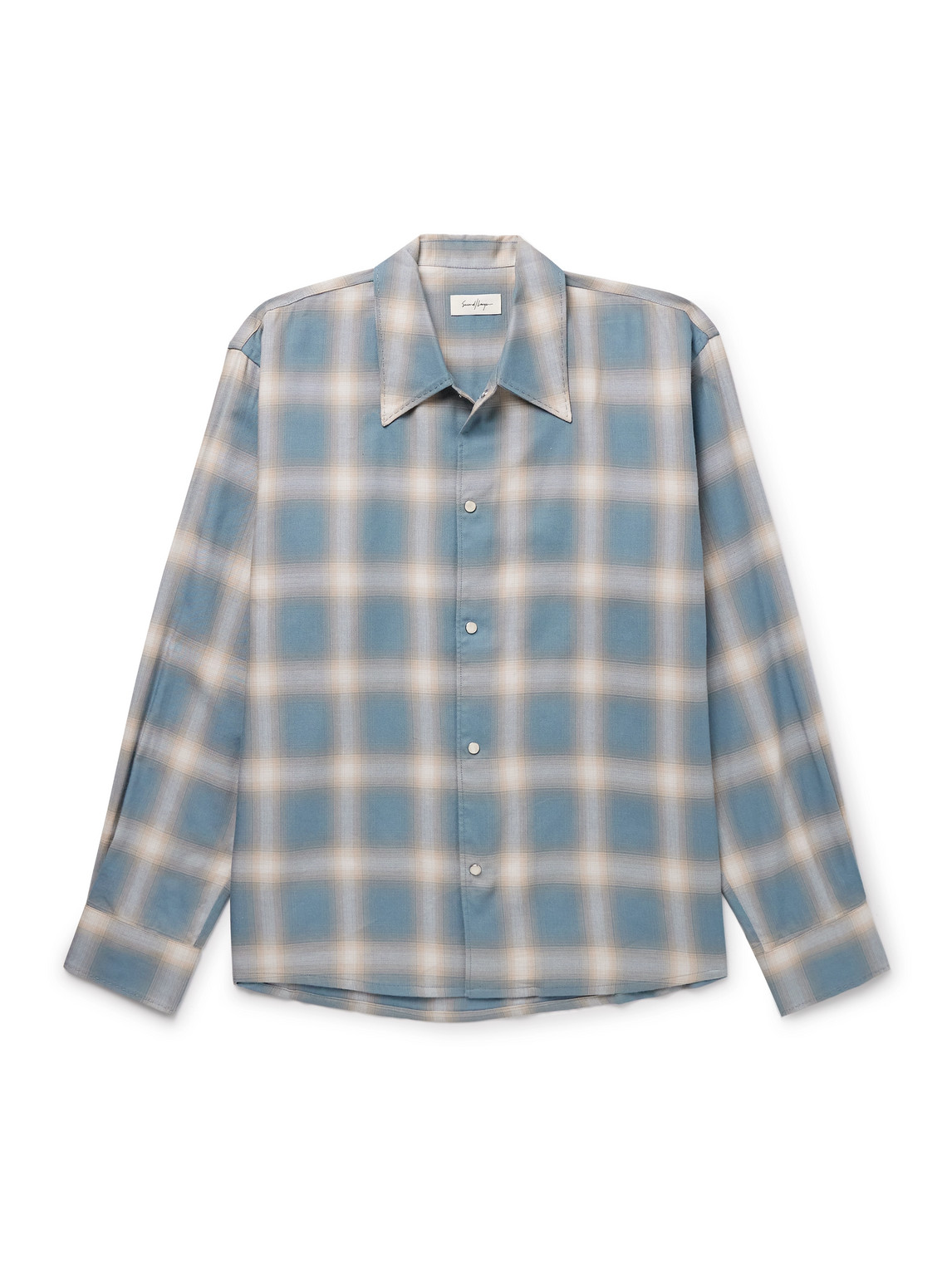 Second / Layer Checked Cotton-blend Flannel Shirt