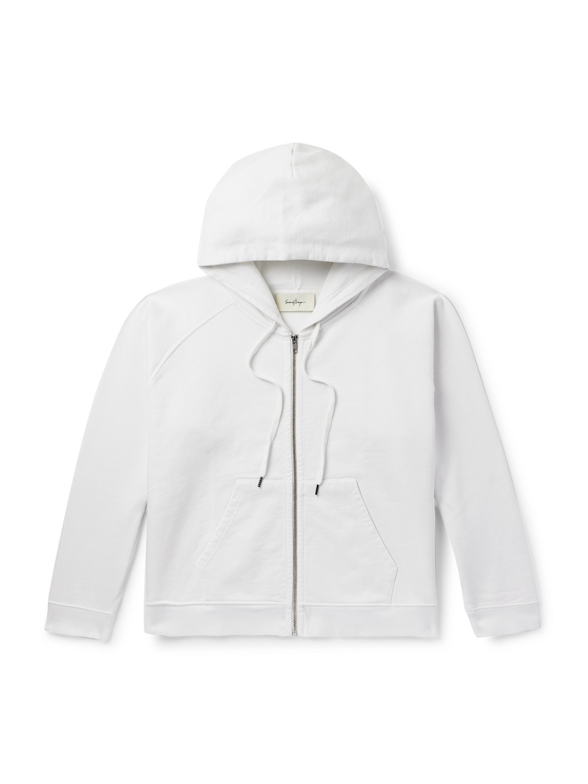 Second / Layer Rola Cotton-jersey Zip-up Hoodie In White