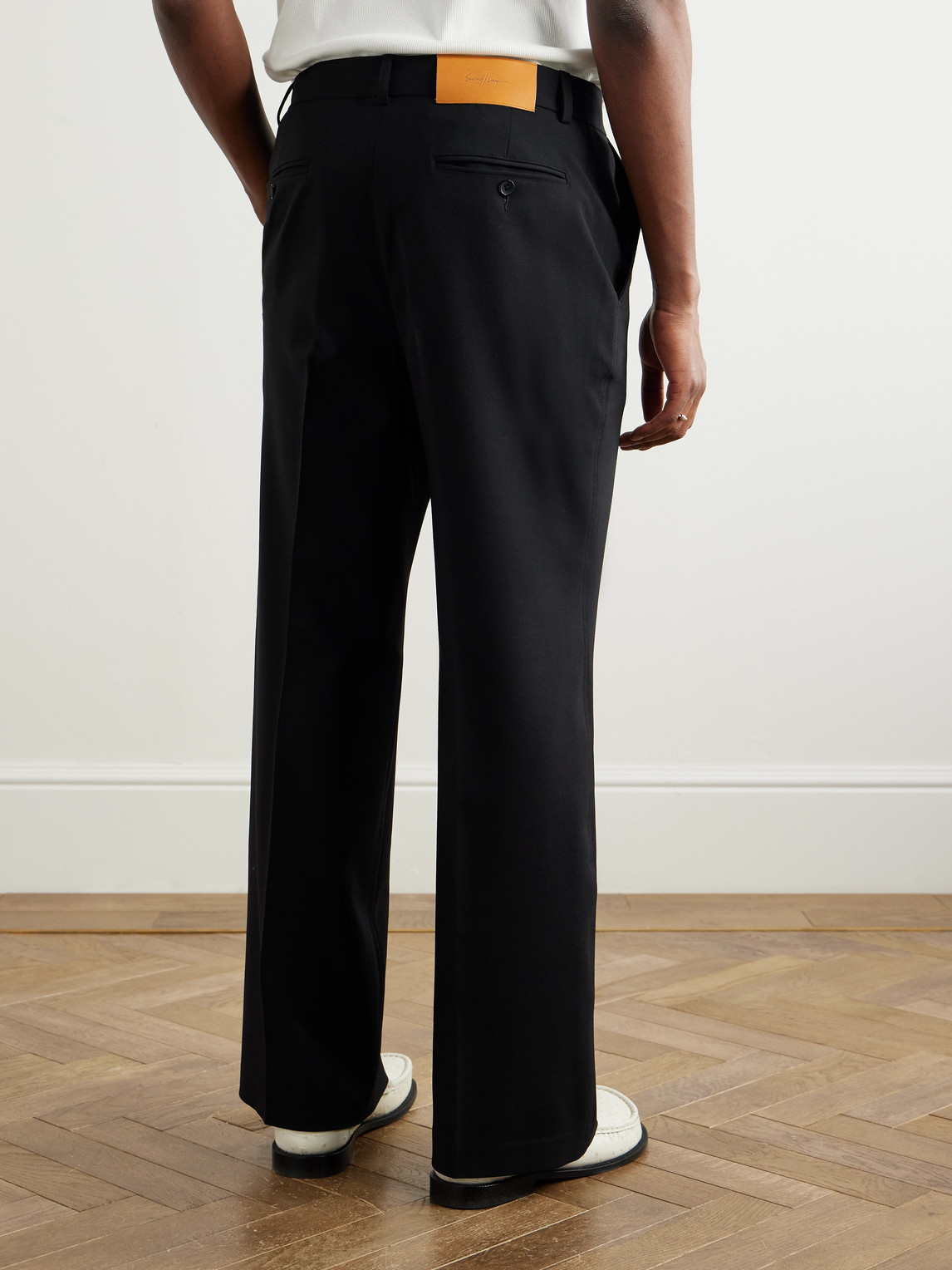 Shop Second / Layer Zooty Straight-leg Stretch-wool Trousers In Black